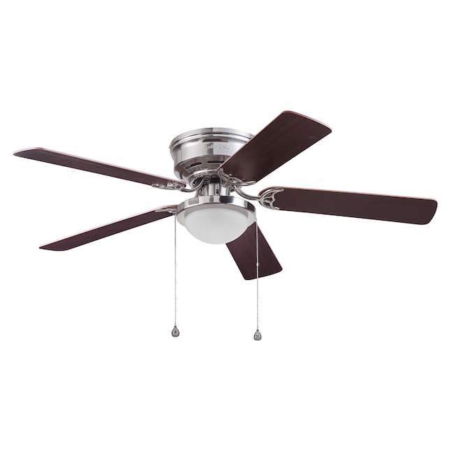 Harbor Breeze Armitage 52 In Brushed Nickel Indoor Flush Mount Ceiling Fan With Light 5 Blade The Fans Department At Lowes Com