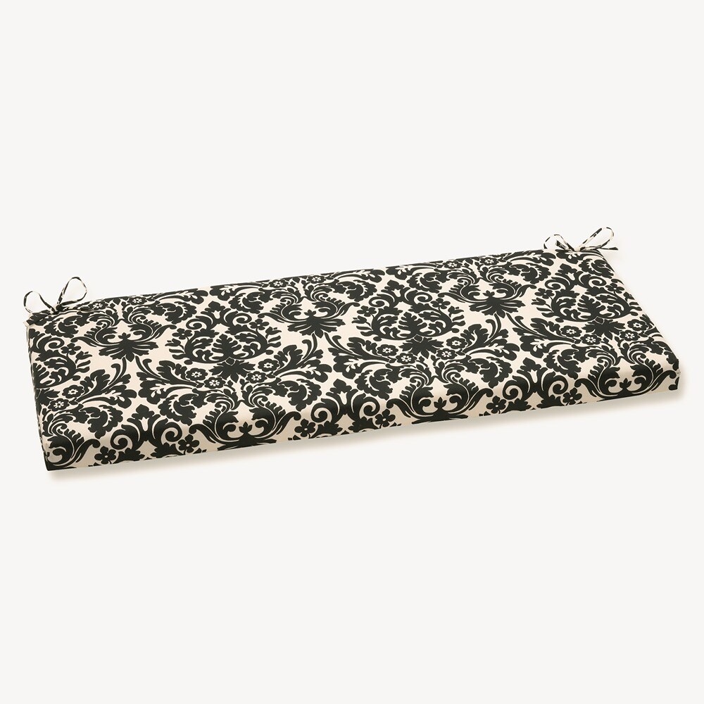 Pillow Perfect 570020 Essence Onyx 18-in x 45-in Black Patio bench cushion