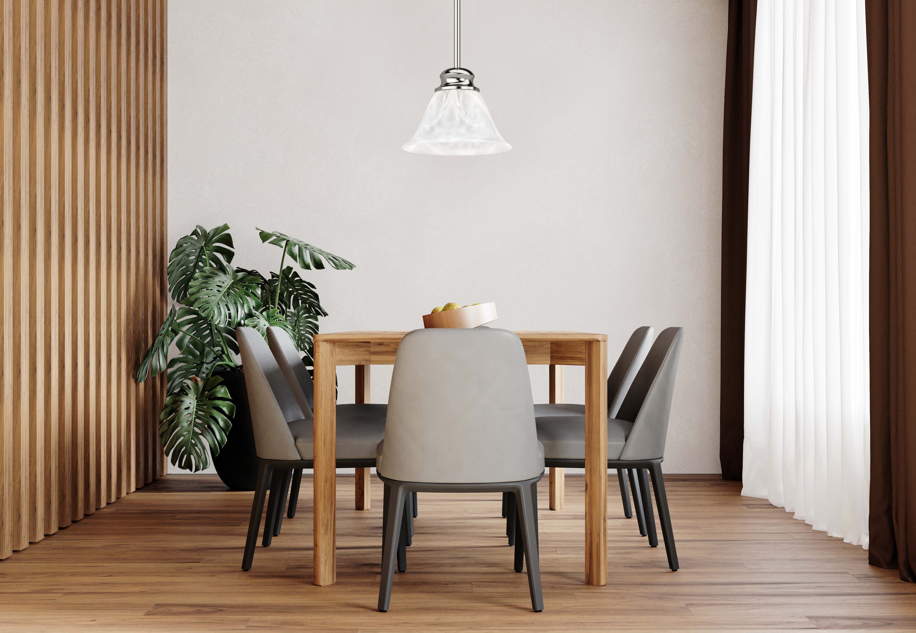 Brushed Nickel Mini Pendant with Alabaster Glass Shade