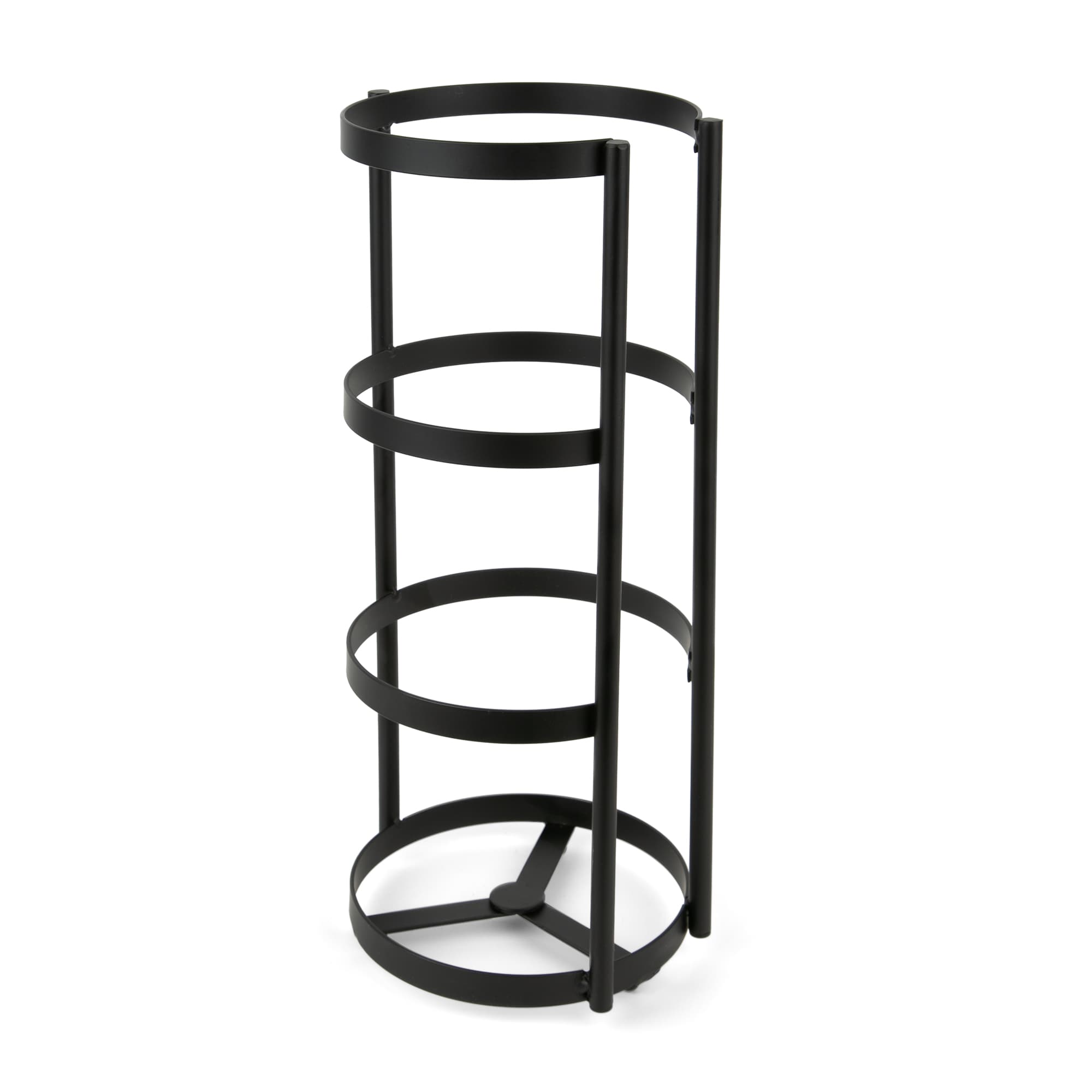 Style Selections LW6913BK Black Freestanding Basket Toilet Paper Holder 4 -Rolls with Storage
