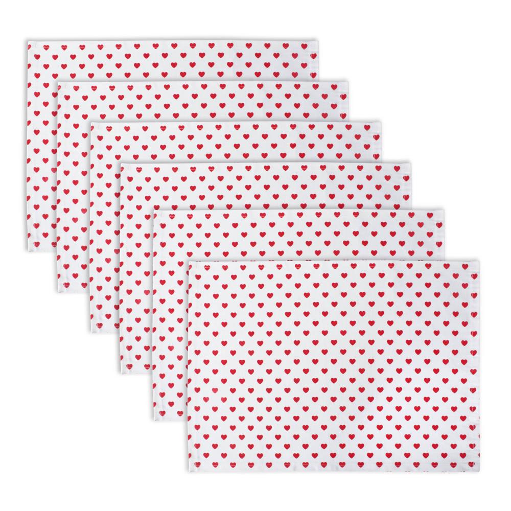 DII CAMZ37343 6 -Pack Little Hearts Wicker Rectangle Placemats
