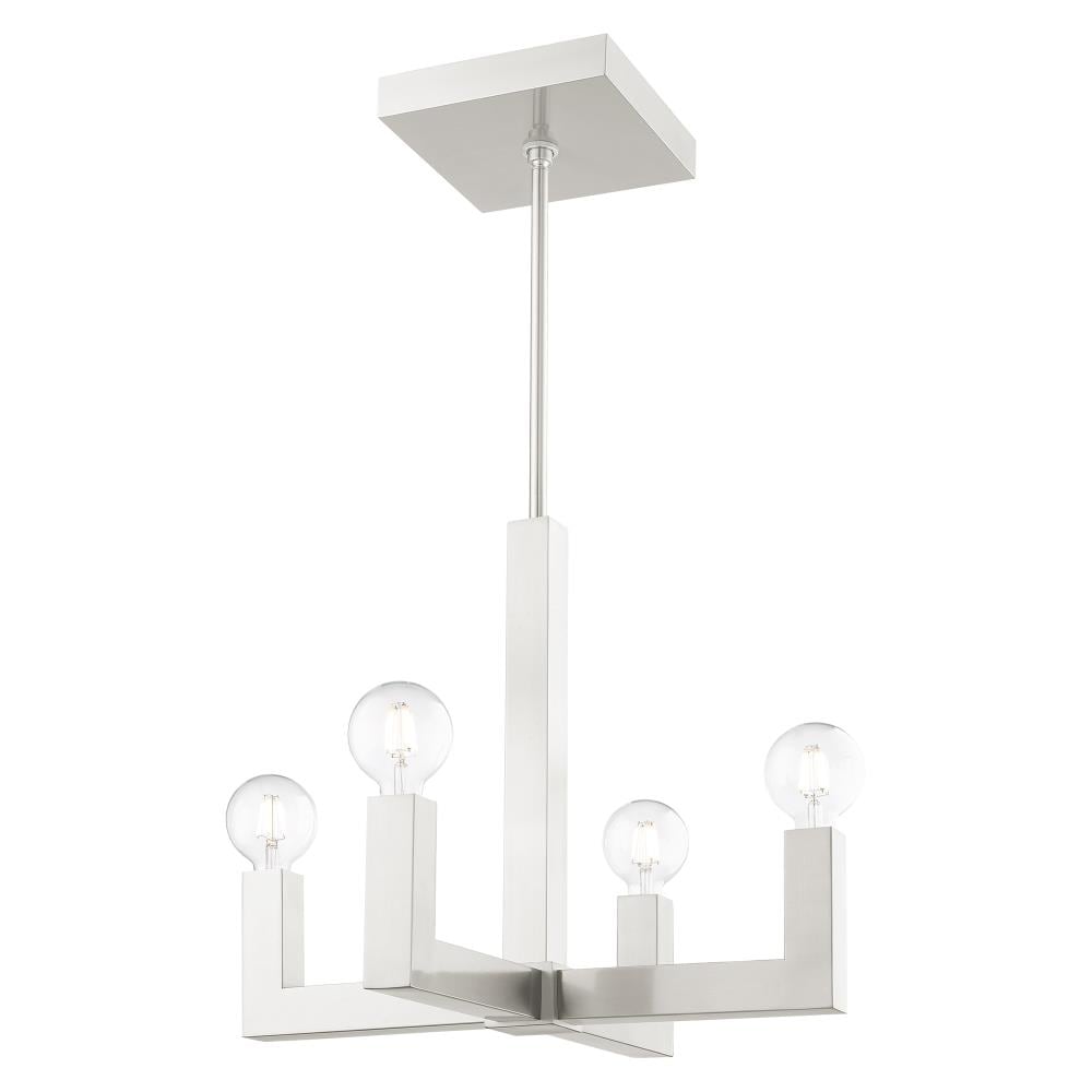 Mini Brushed Nickel Crystal 4-Light Chandelier