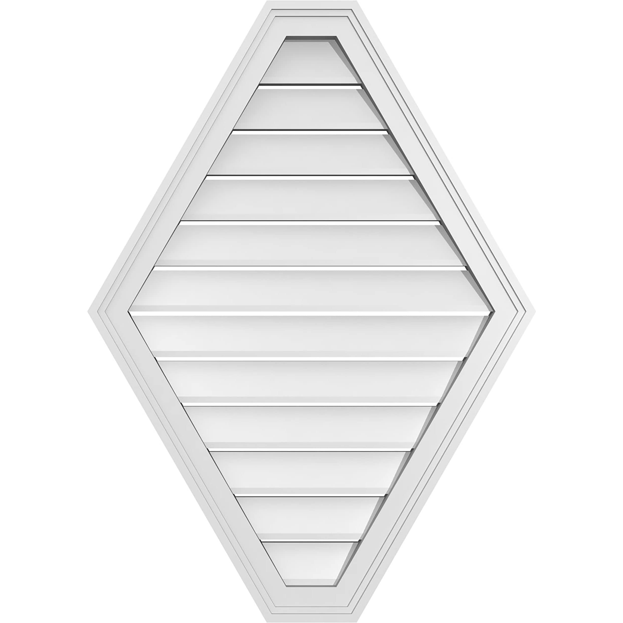 Ekena Millwork GVPHP26X3602SF 26-Inches x 36-Inches Off-white Peaked PVC Gable Louver Vent