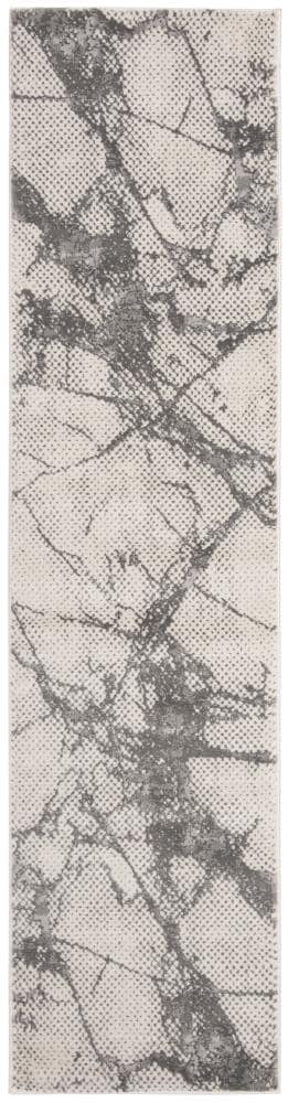 Safavieh LUR187A-28 Lurex Appo 2 x 8 (ft) Loomed Synthetic Ivory/Gray Rectangular Indoor Abstract Industrial Runner rug