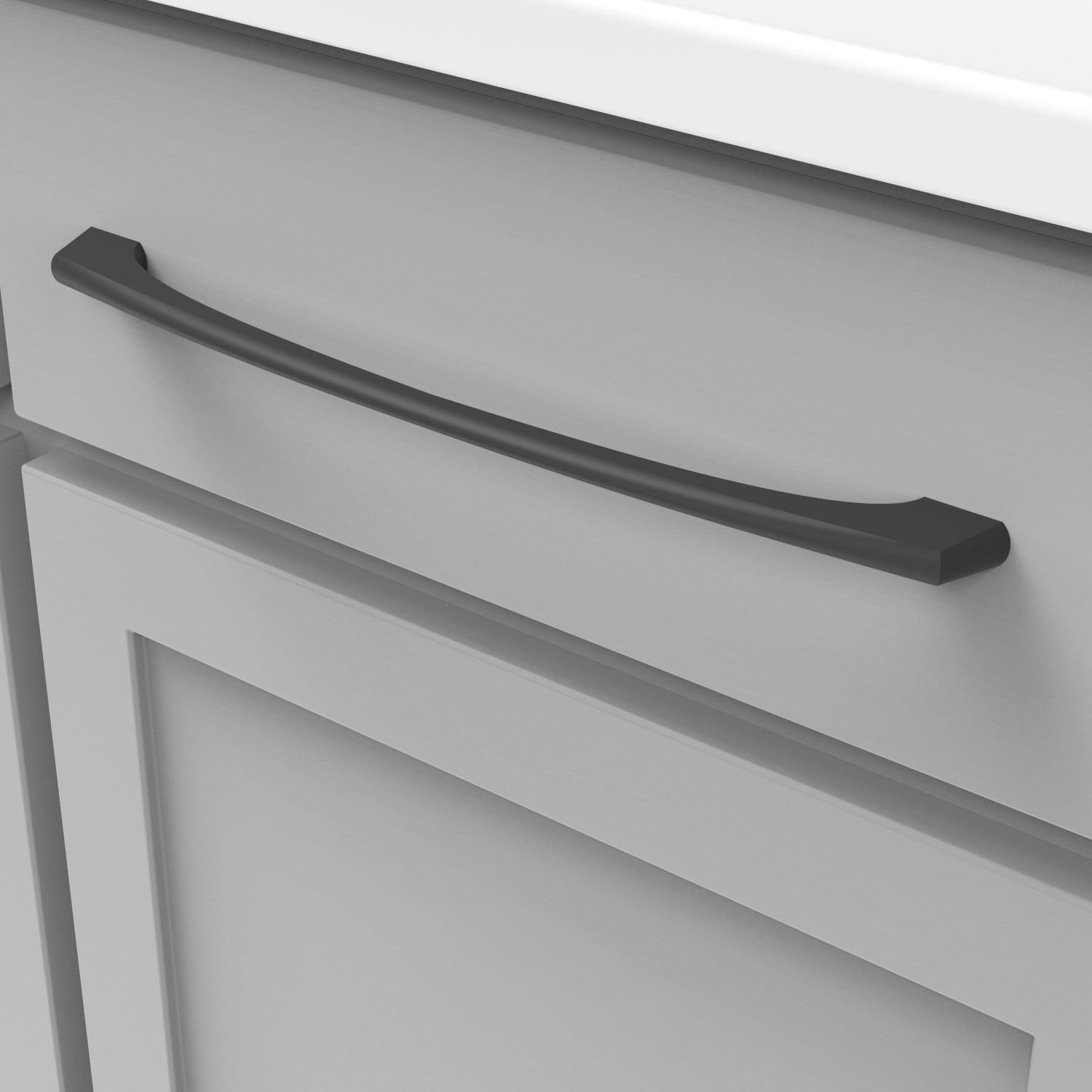 Matte Black Steel Kitchen Cabinet Handles, 13-1/4 Inch