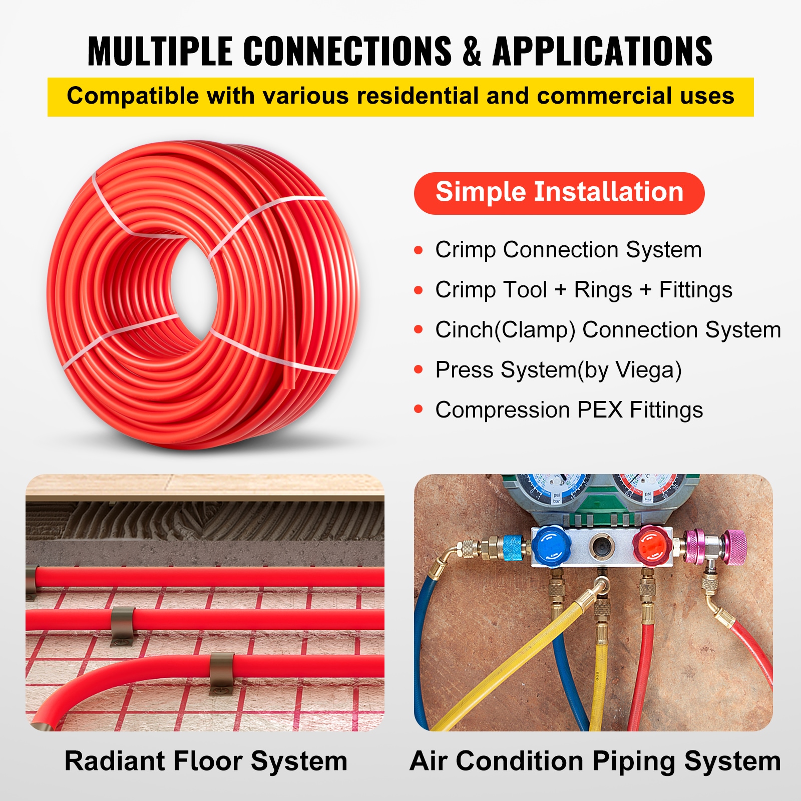 VEVOR GHPEX2X75FT05X06DV0 Pex-Crimp-Fittings - View #7