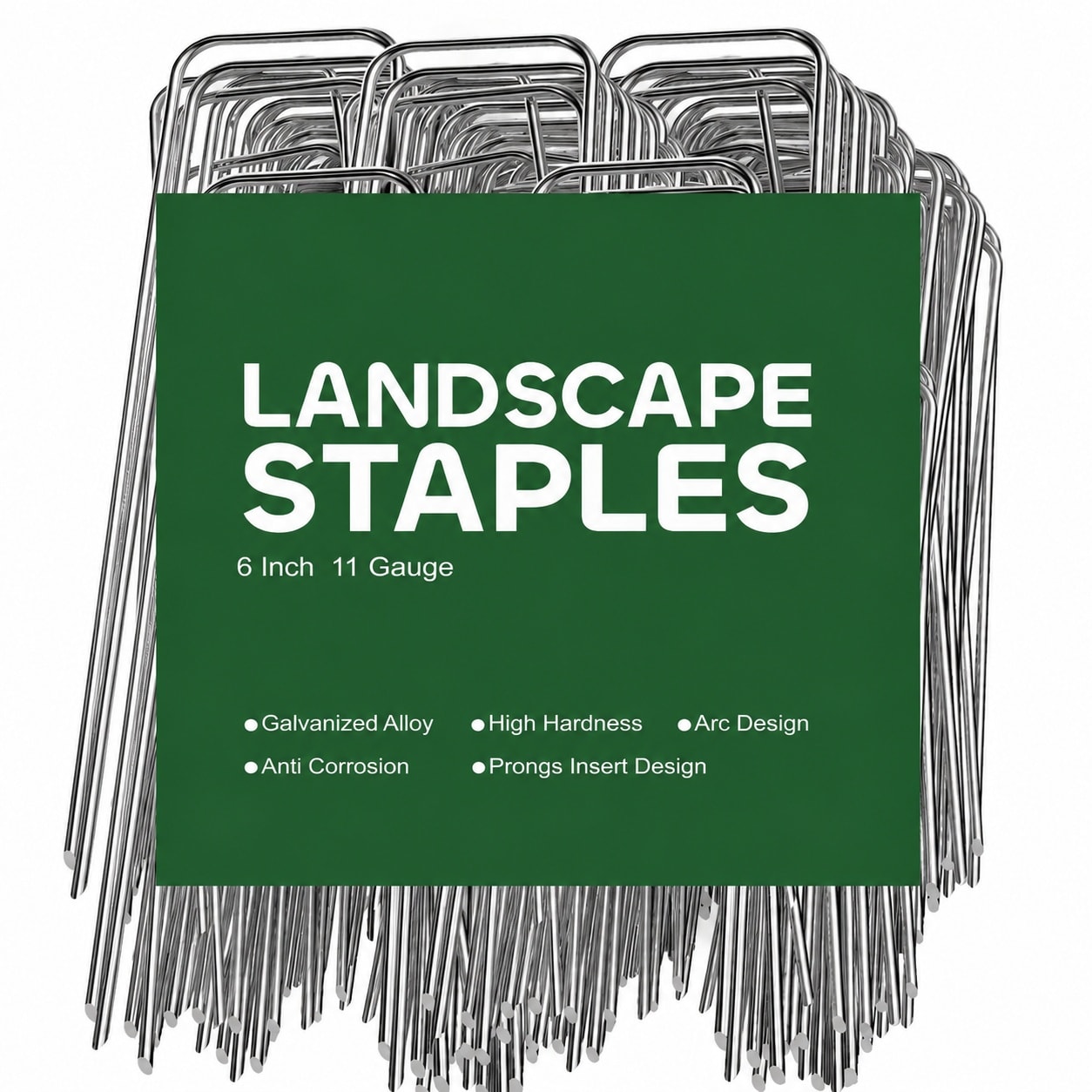 Check Pin Ground ITOPFOX 6 Inch Galvanized Steel Landscape Staples Pack of 20 for ...