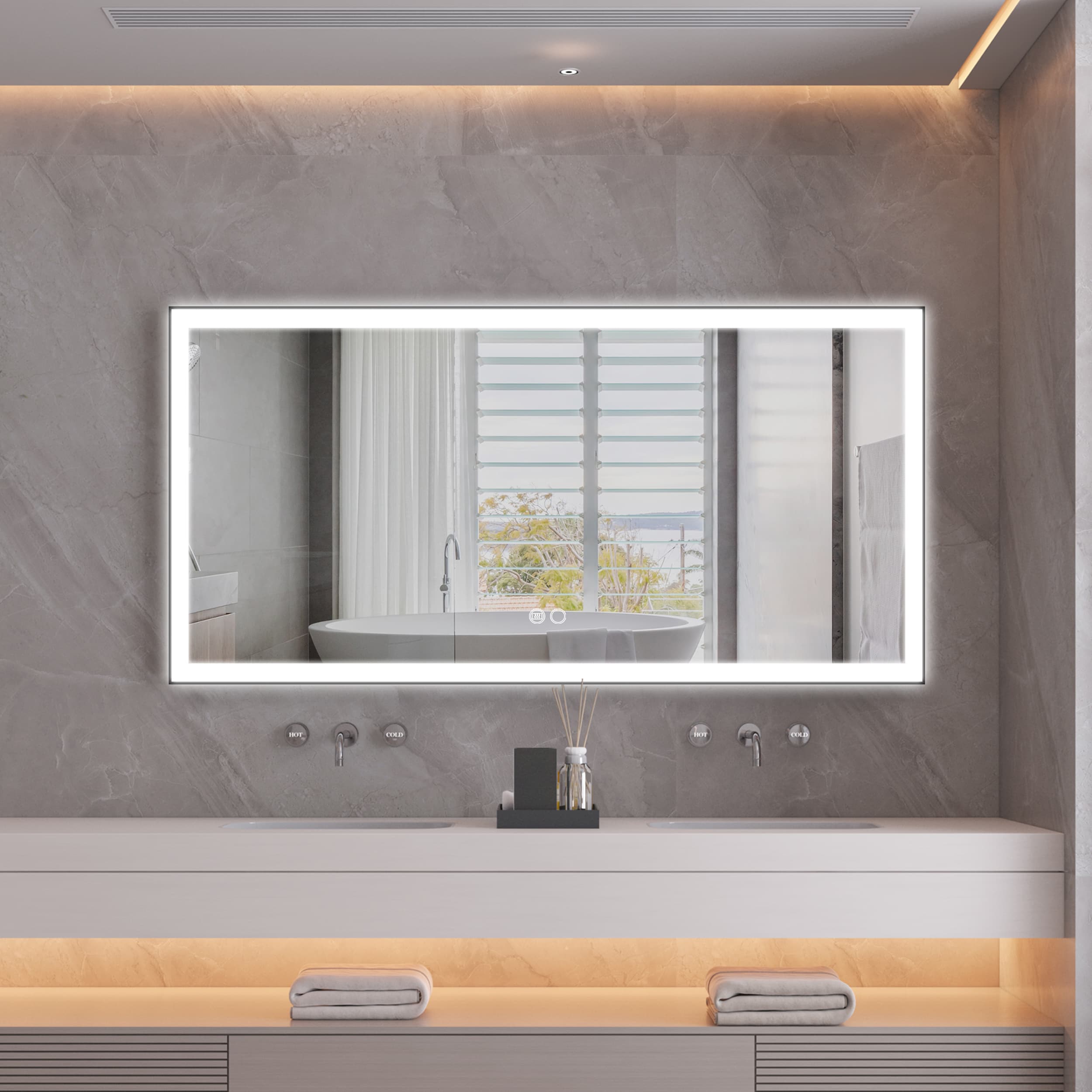 Forclover JSEXJT6036-BB Framed-Bath-Mirrors - View #3