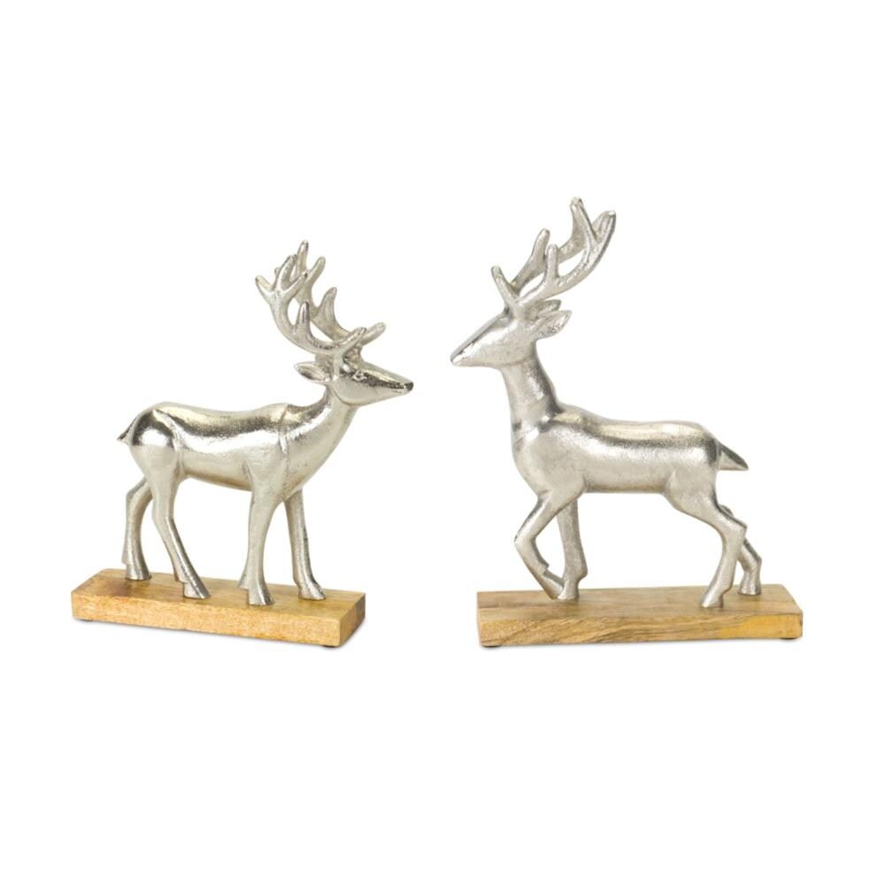 Melrose International 76271DS 12-in Figurine Deer (2-Pack) Christmas Decor