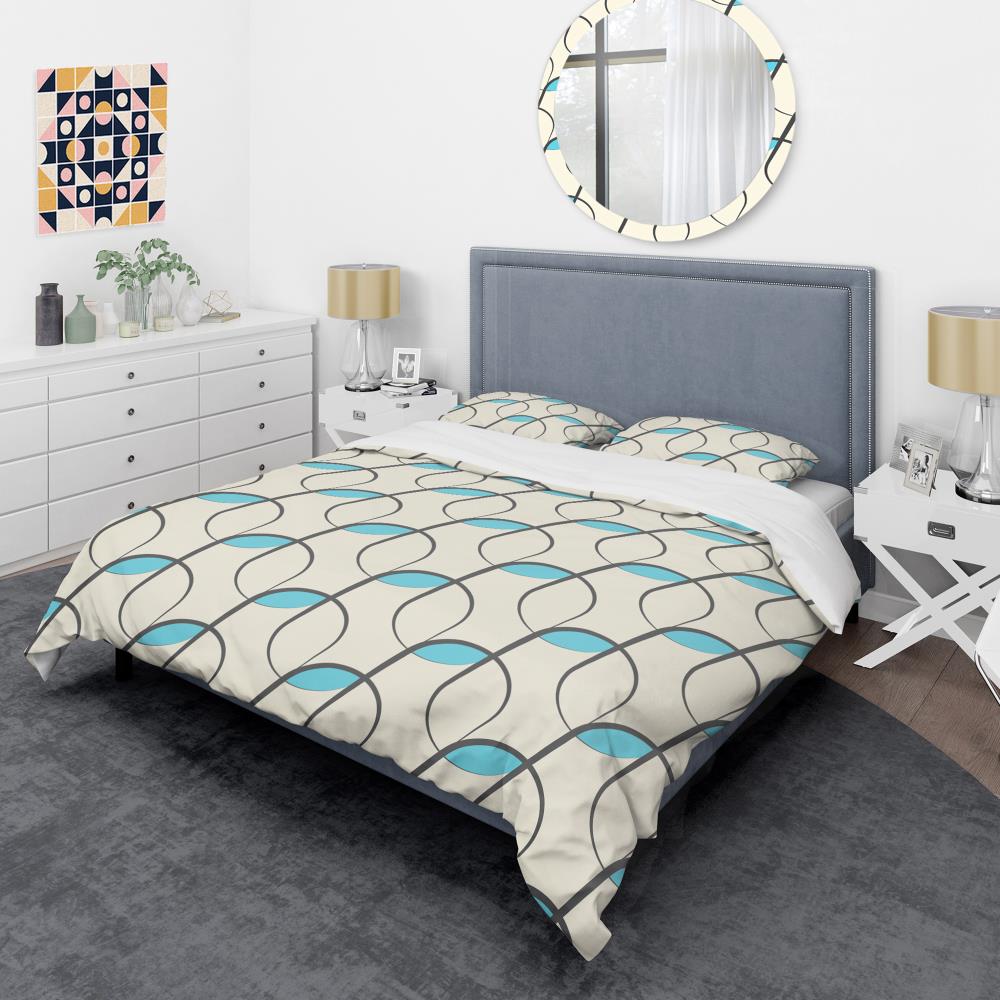 King Size Multicolor Geometric Microfiber Duvet Cover Set