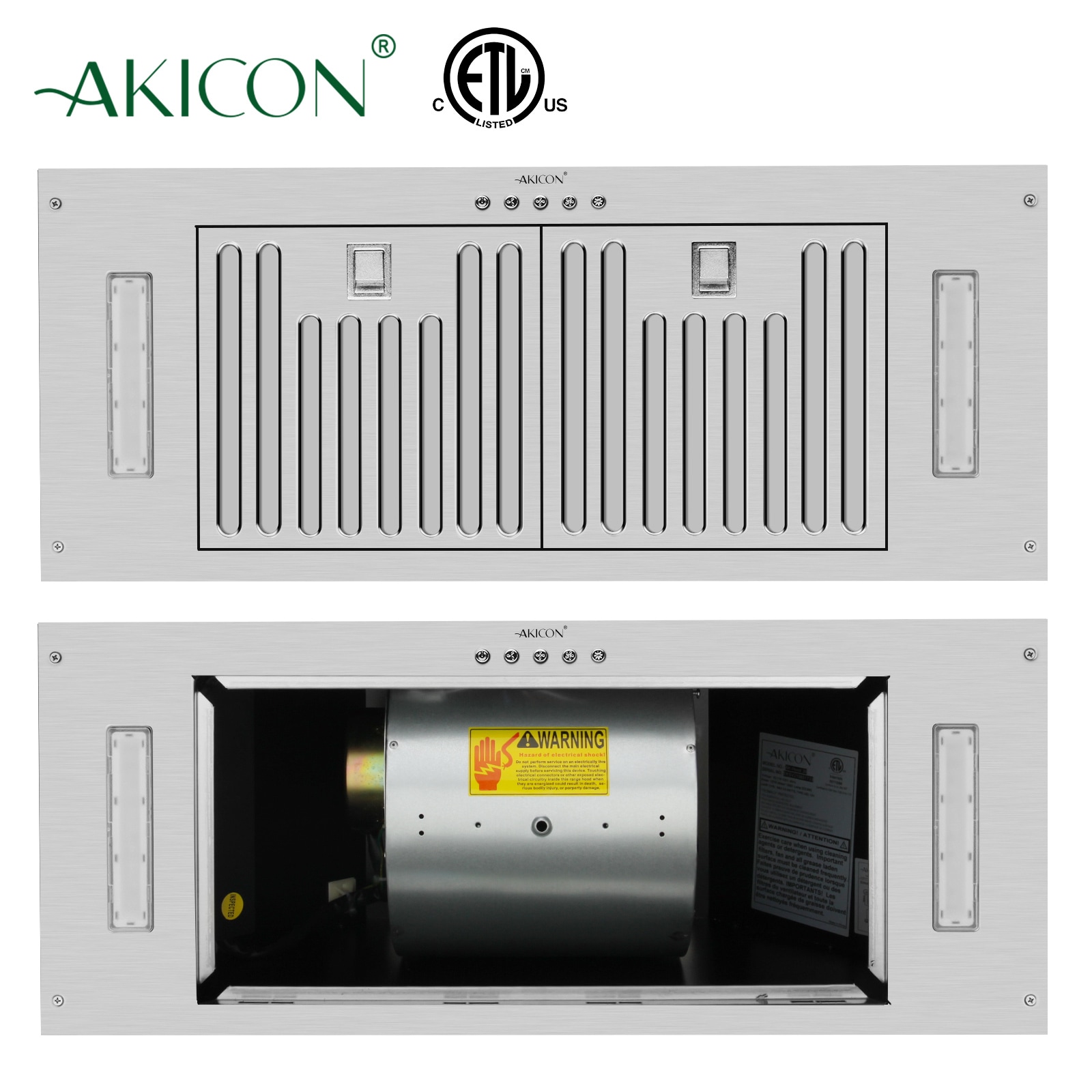 Akicon 30-in 600-CFM Ducted Stainless Steel Under Cabinet Range