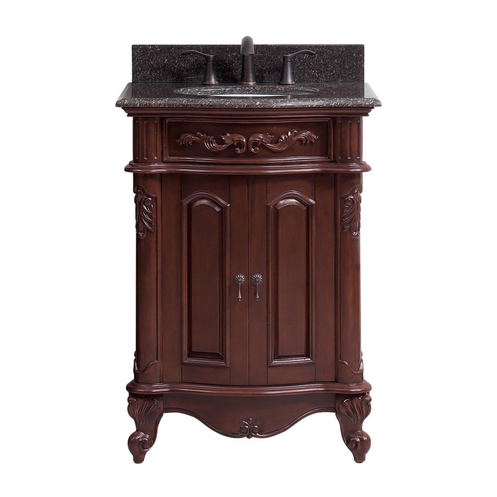 Avanity Provence 25 In Antique Cherry Undermount Single Sink Bathroom Vanity With Imperial Brown 