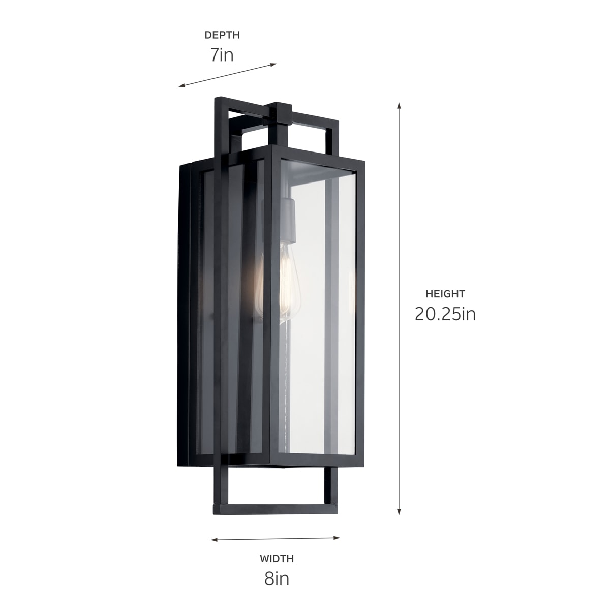 Goson 20" Black Industrial Outdoor Wall Light with Clear Glass