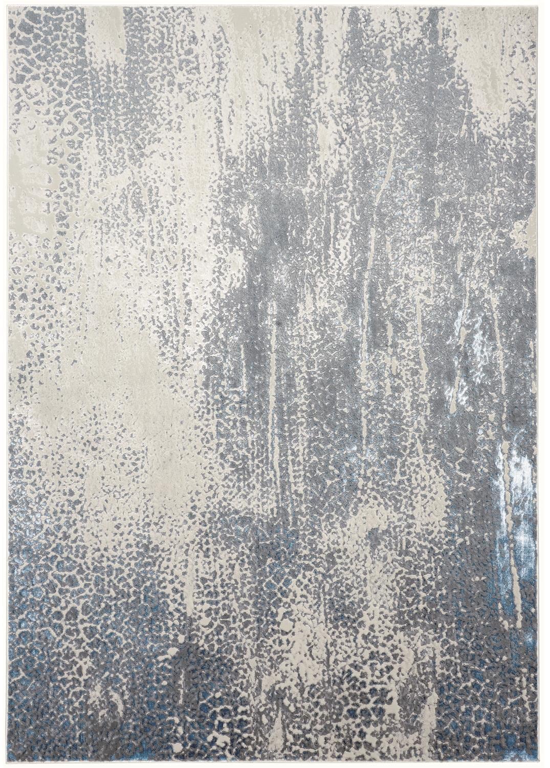 Room Envy AZRR3401GRYBLUH13 Aurelian 10 x 13 (ft) Loomed Polyester Pearled Ivory/Heavenly Blue Rectangular Indoor Abstract Mid-Century Modern Area rug