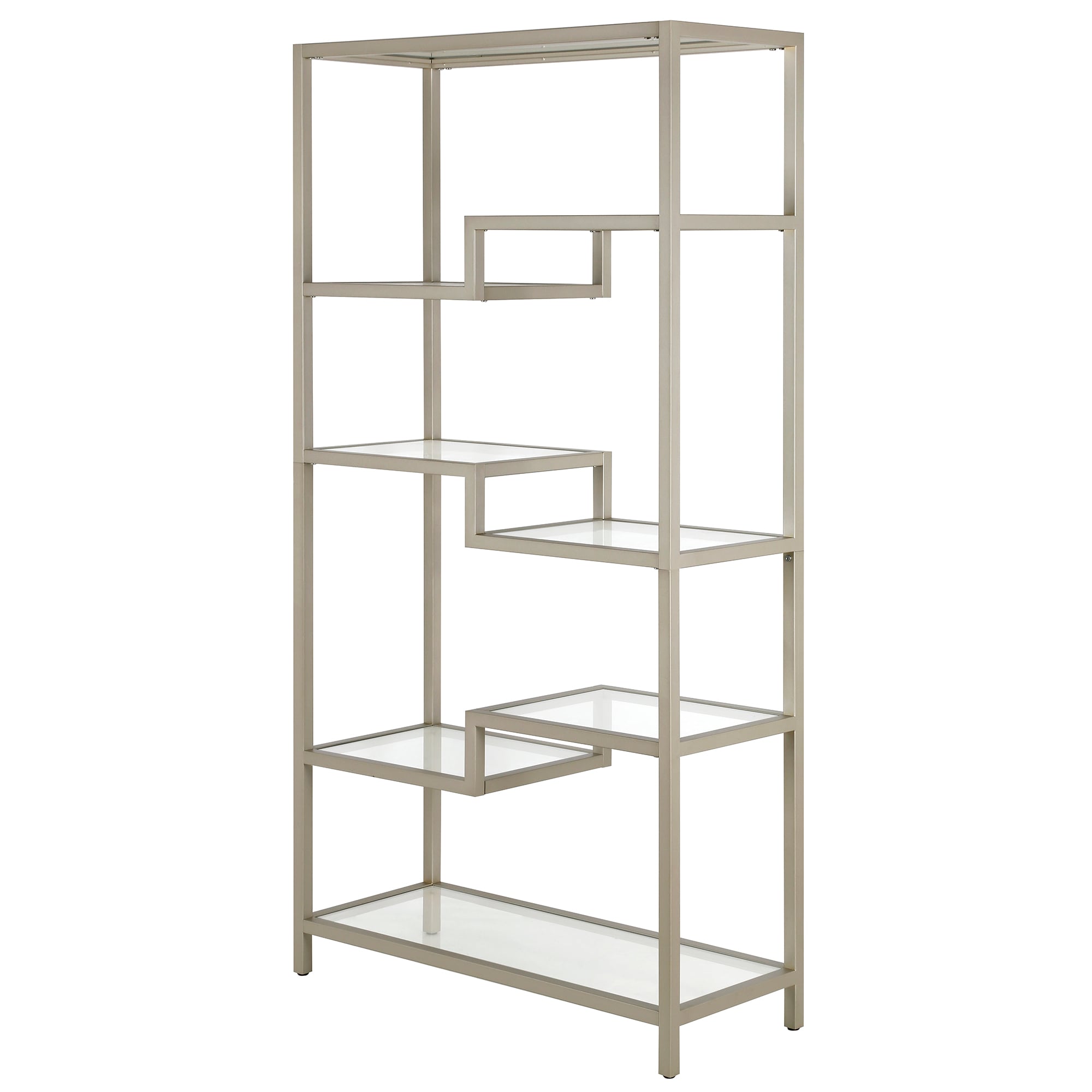 Satin Nickel Clear Glass Bathroom Shelf, Medea StilHaus 819-36 by Nameeks