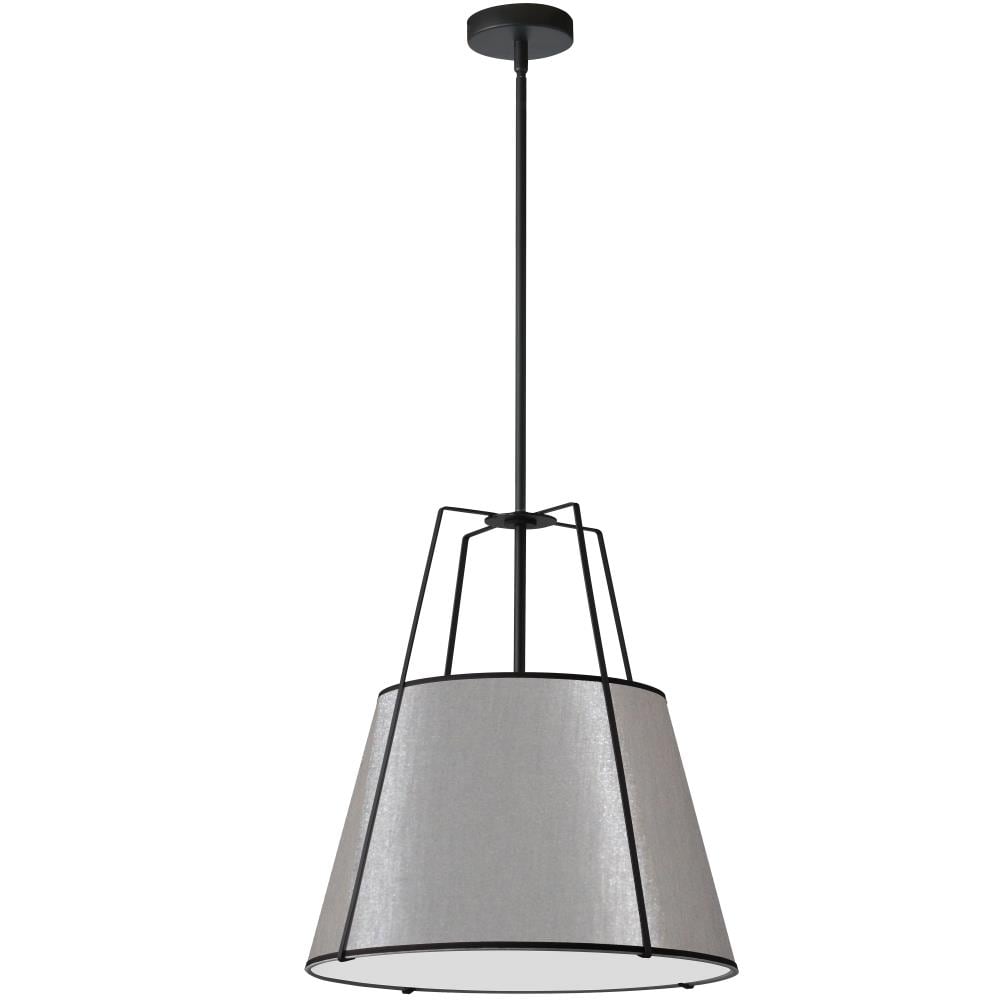 Dainolite TRA-1P-BK-GRY Trapezoid Matte Black Modern/Contemporary Drum Hanging Pendant Light