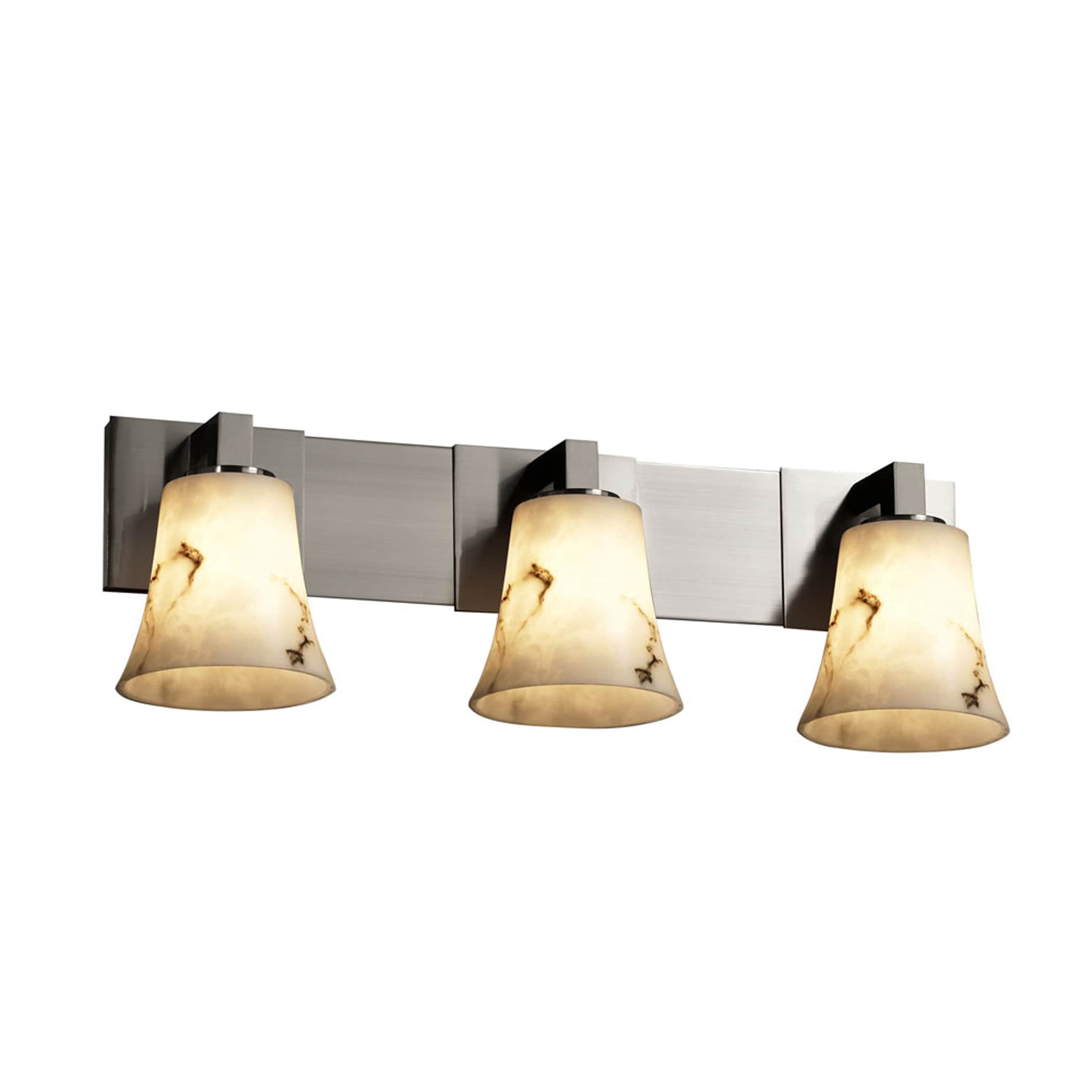 Justice Design Group FAL-8923-20-NCKL LumenAria 27.25-in 3-Light Brushed Nickel Transitional Vanity Light