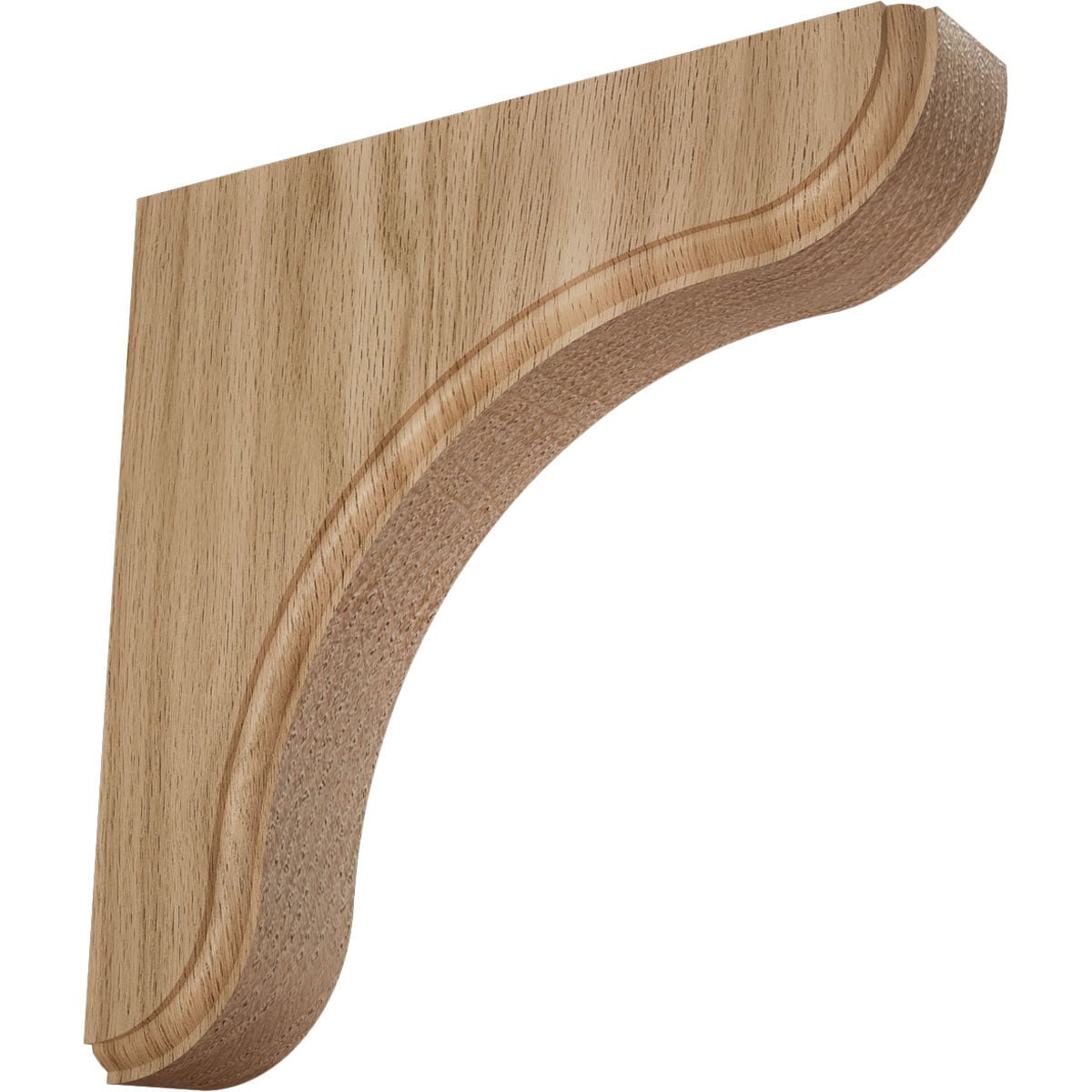 Ekena Millwork BKTW02X08X08EARO Eaton 1-3/4-in x 7-1/2-in x 7-1/2-in Red oak Brown Wood Standard bracket