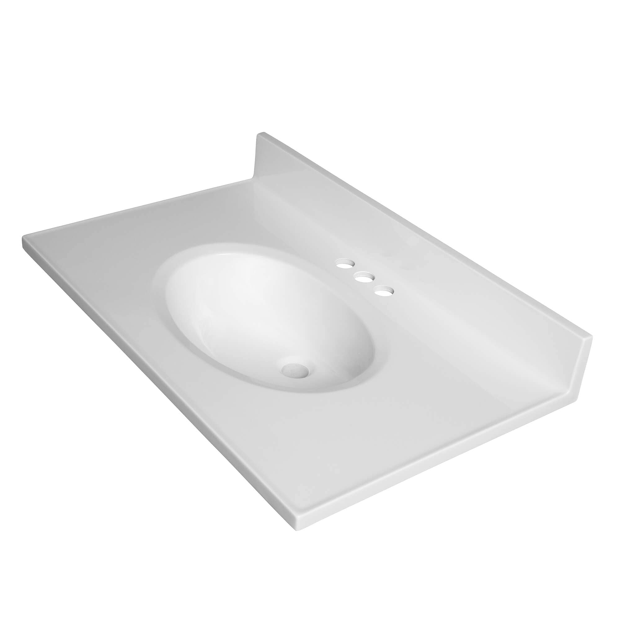 Fine Fixtures  30-in Cultured Marble Composite Bathroom Sink Top Fits Standard Vanity Durable Modern Design