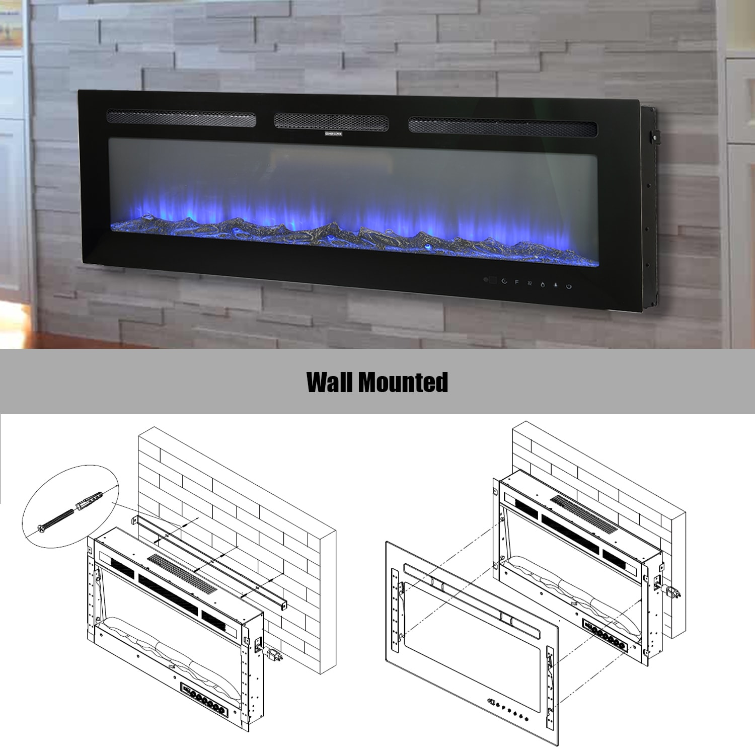 CASAINC WF-D0102HRT2YY-LA Electric-Fireplaces - View #4