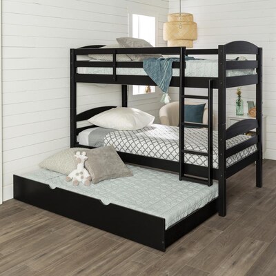Twin Over Black Bunk Beds At Com, Baldwin Blue Twin Over Full L Shaped Bunk Beds With Storage