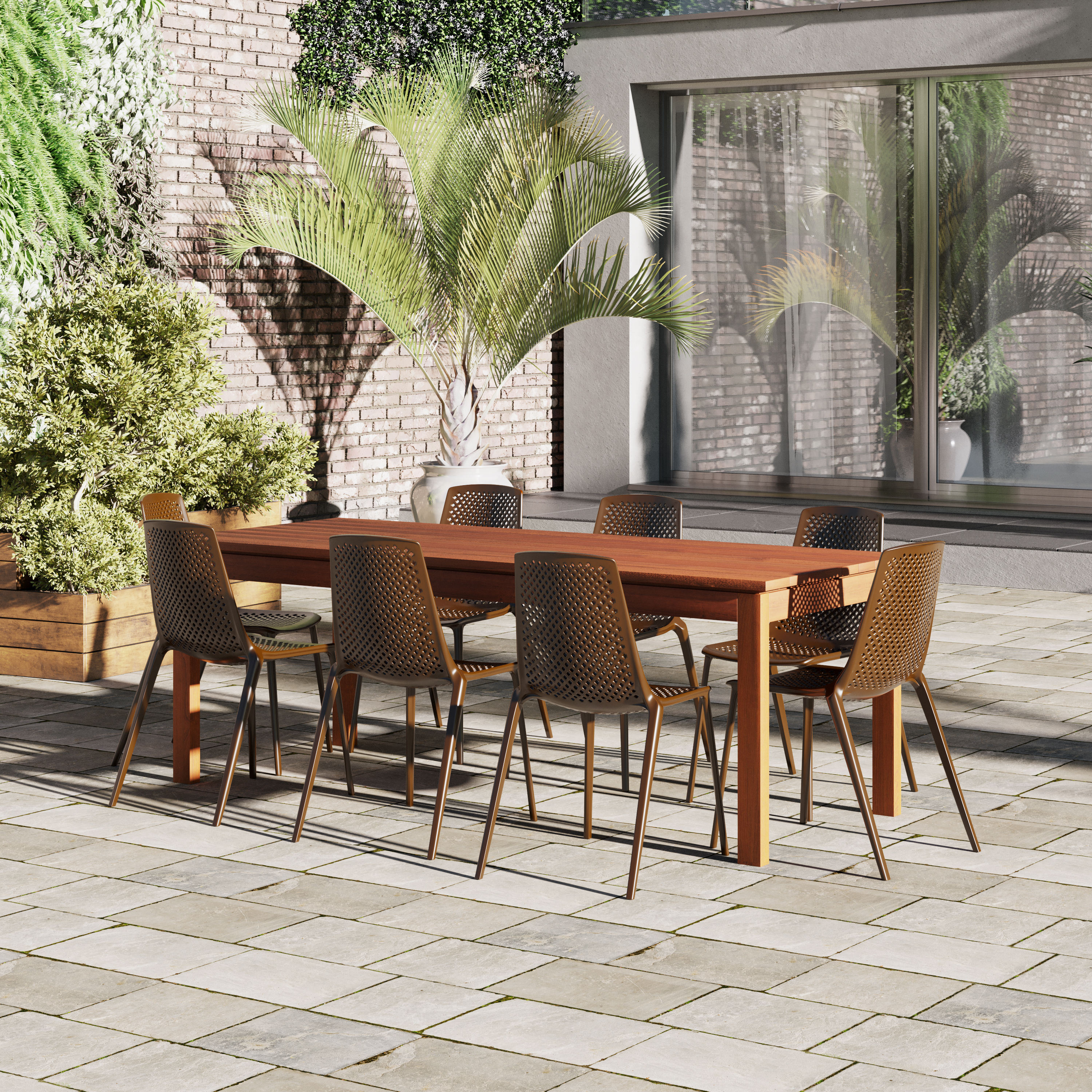 Outdoor Natural Finish Eucalyptus Wood Umbrella Side Table End Table Patio Pool Furniture 