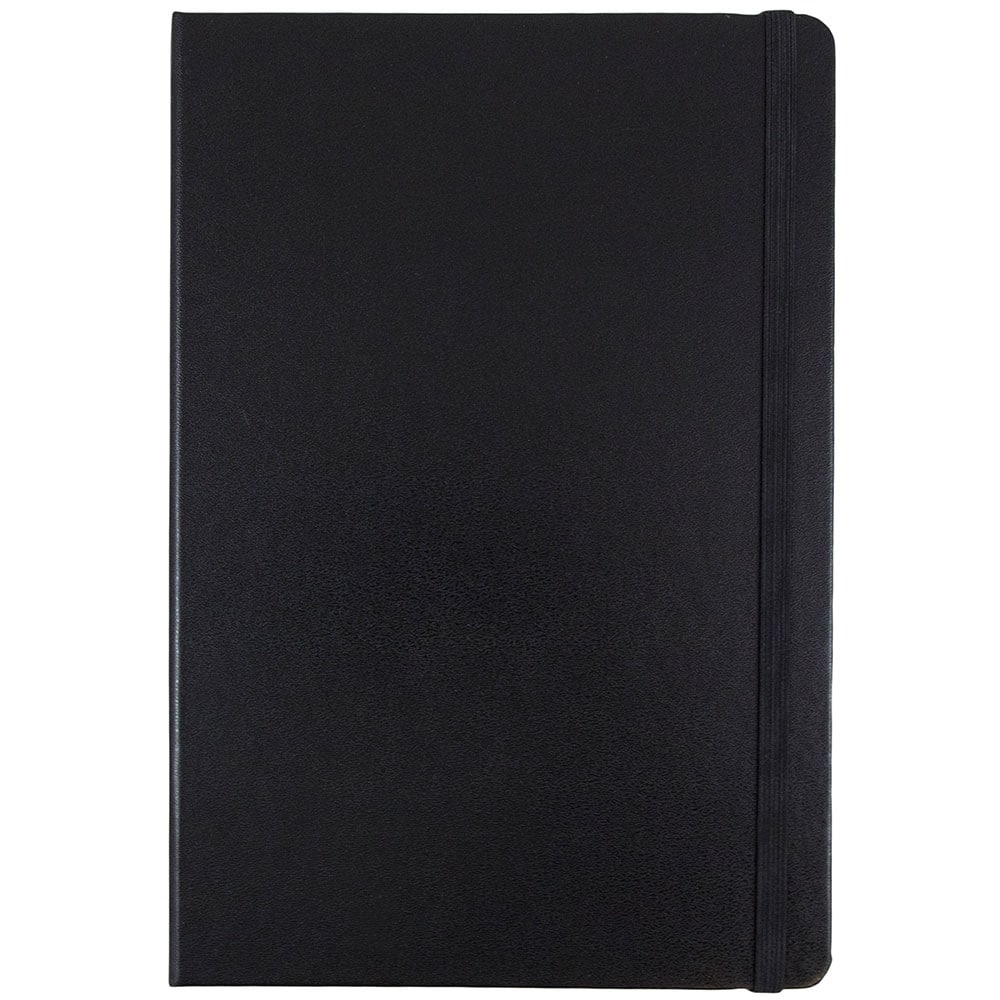 Jam Paper Hardcover Notebook with Elastic Band - Large Journal - 5 7/8 x 8 1/2 - Black - 100 Lined Sheets - Sold Individually