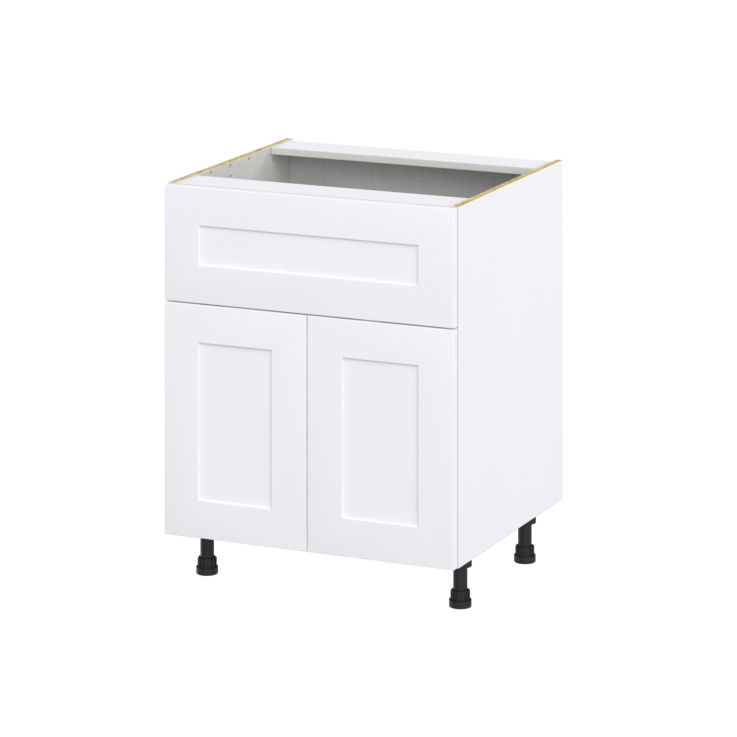 Hugo&Borg Jolie 12-in W x 34.5-in H x 25-in D Warm White 1-Drawer Pull-out Cabinet Base Fully Assembled Cabinet (Recessed Panel Style)