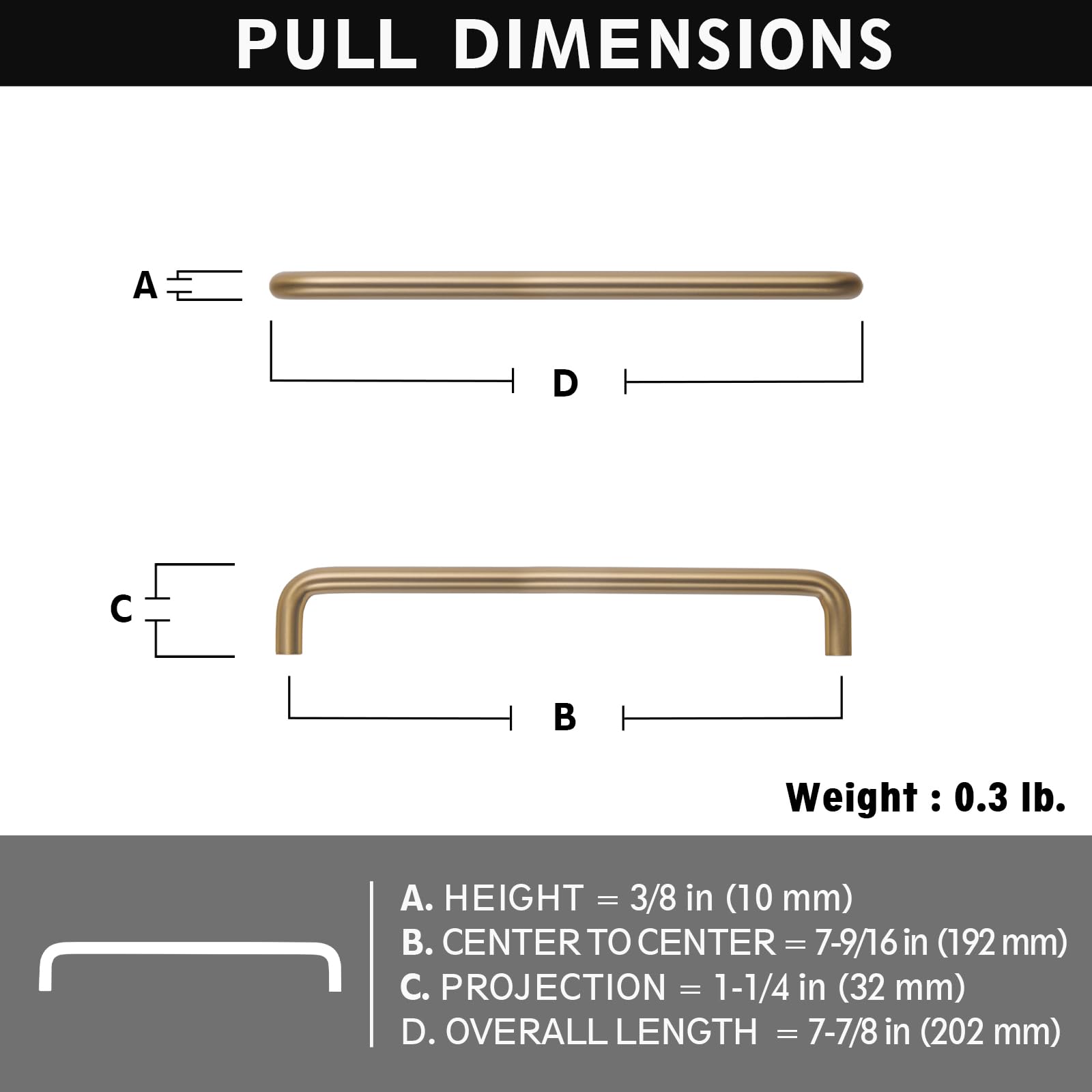 Miaokesen 7385CB-192-PLUS Cabinet-Pulls - View #2