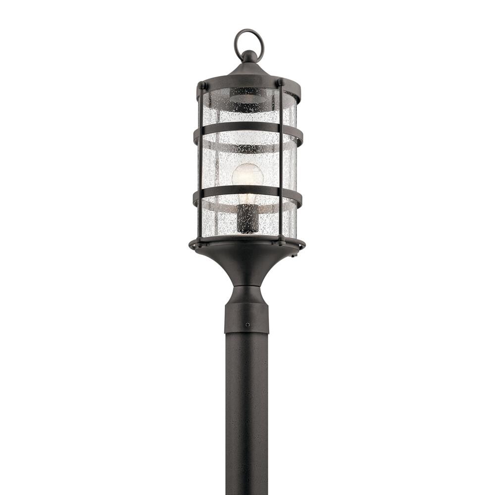 Kichler 49963AVI Mill Lane 22.5-in Anvil Iron Transitional Outdoor Light post lantern