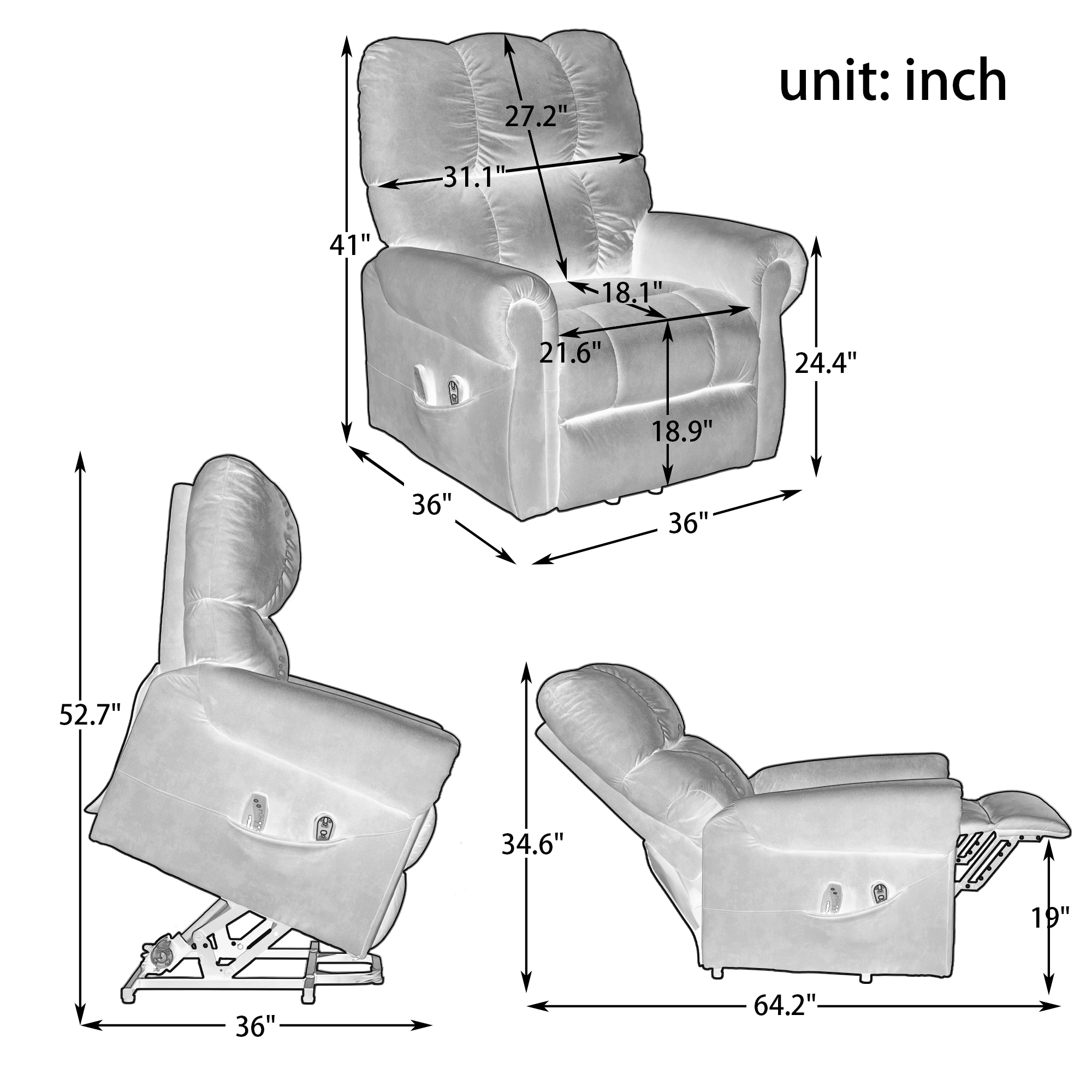 GZMR 8817BU-CROV recliners - View #7