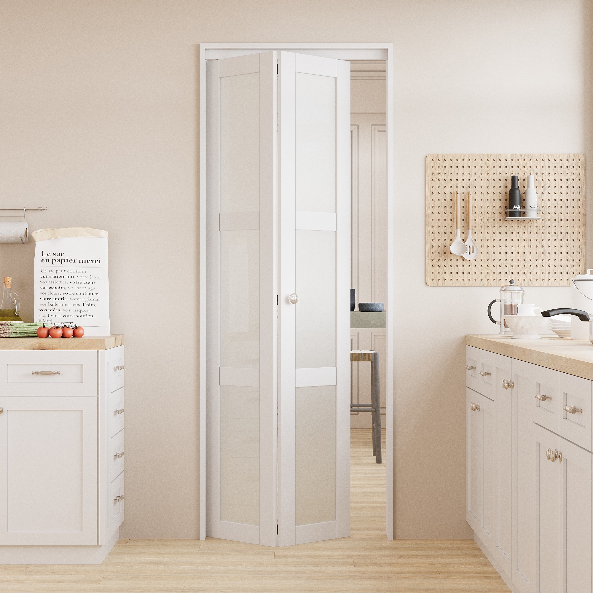JUJUBON IN-BIBFD-GL-3L-9630 Bifold-Sliding-Closet-Doors - View #3