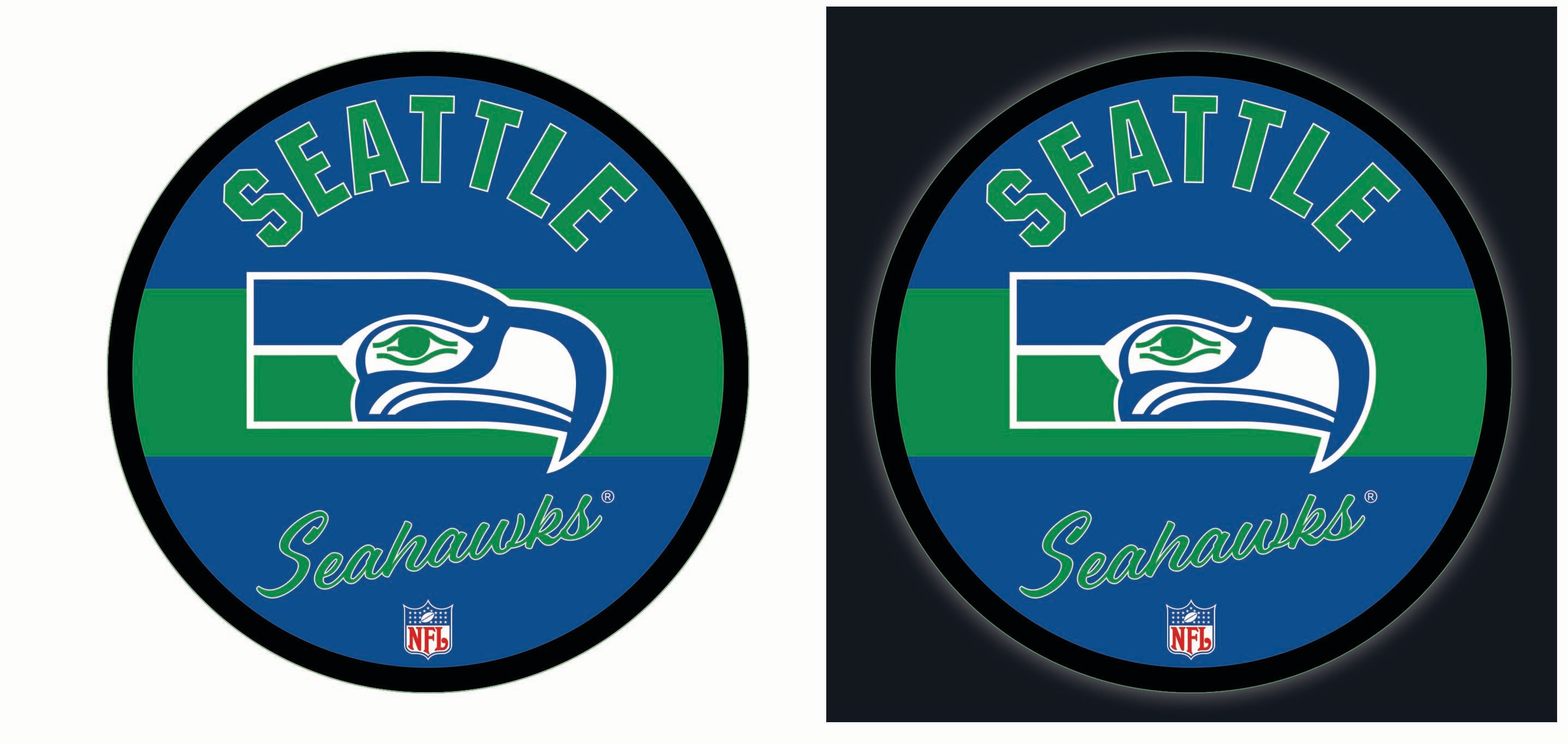 Evergreen 8LED3827RDV Seattle Seahawks 23-Inches W x 23-Inches H Acrylic Sports Wall Phrases Wall accent