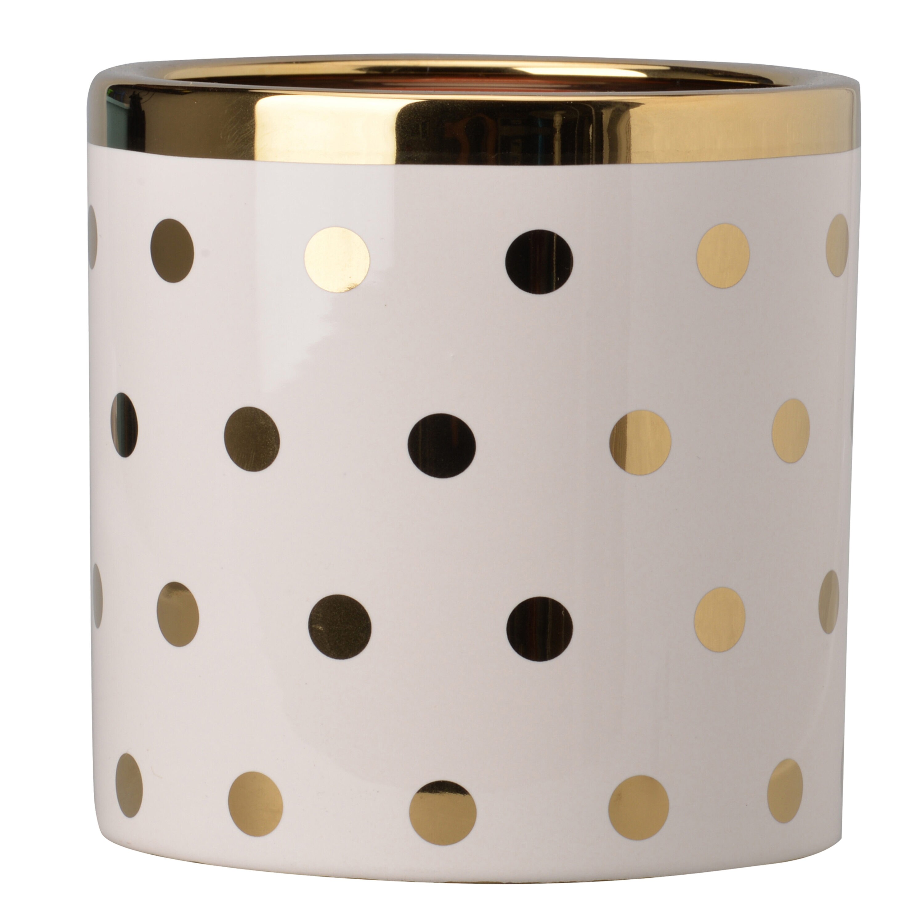 Benzara BM202244 Round 4.7-in W x 4.7-in H White Ceramic Indoor/Outdoor Planter