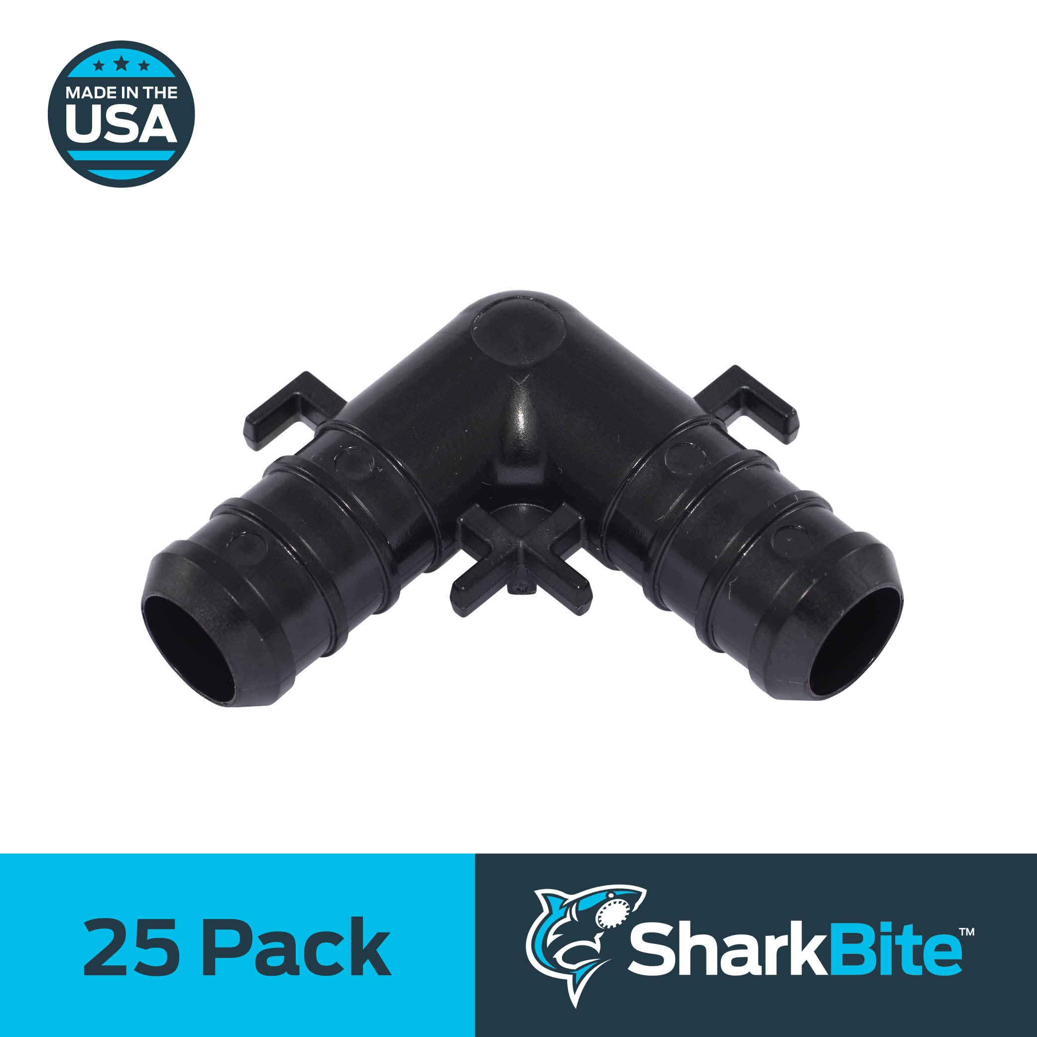 SharkBite UP248Z25 1/2-in PEX Crimp Poly 90-Degree Elbow (25-Pack)