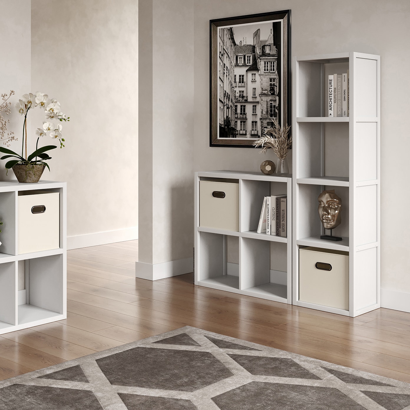 John Louis Home JLH-4C-W Laminate-Storage-Cubes - View #2