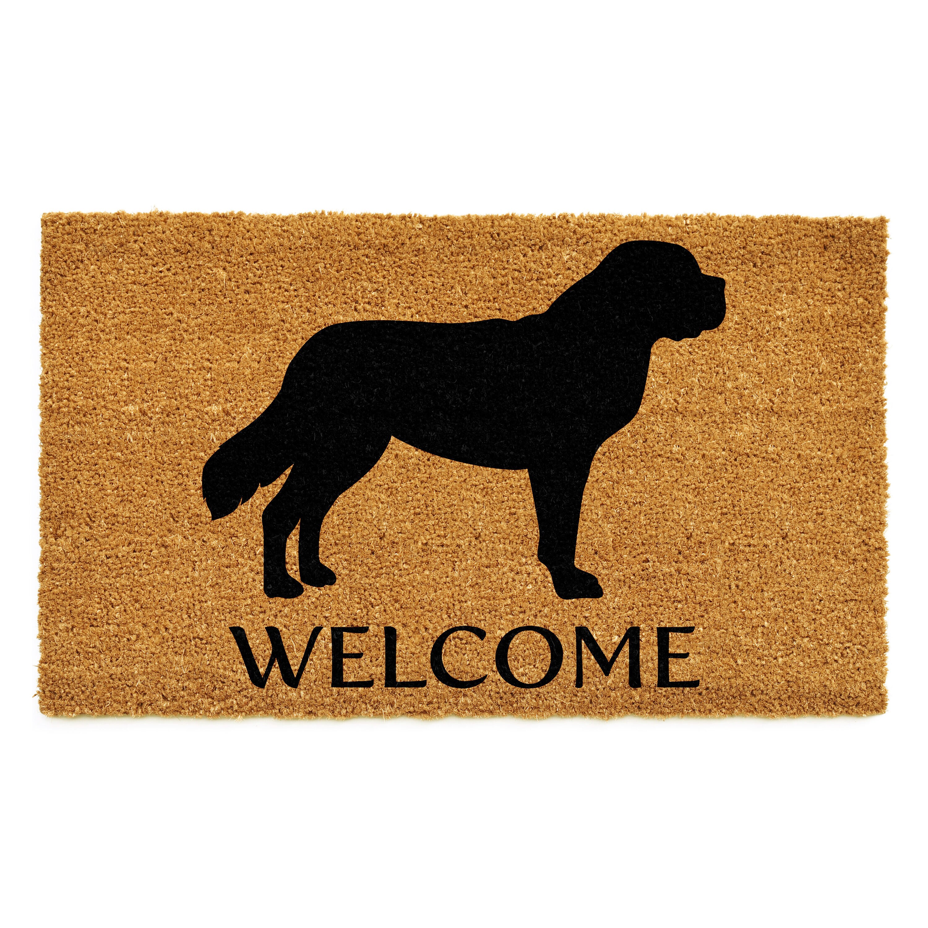 Callowaymills 106951729 17-in x 29-in Natural, Black Coir/Vinyl Non-Slip Grip Indoor or outdoor Decorative Door Mat