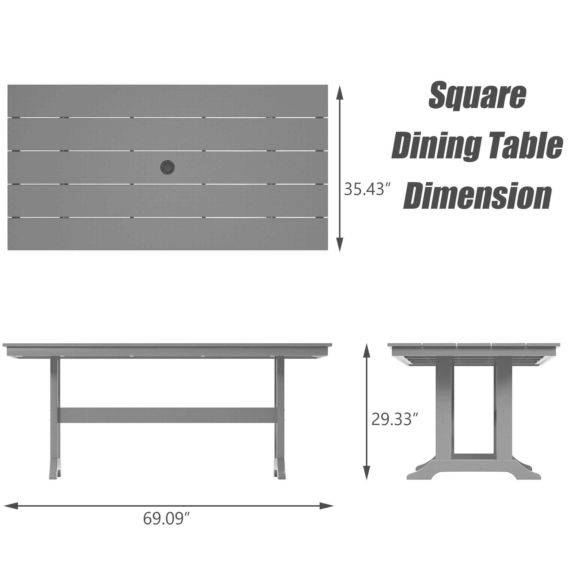 Poly furniture DT-HE02-GR Patio-Tables - View #3