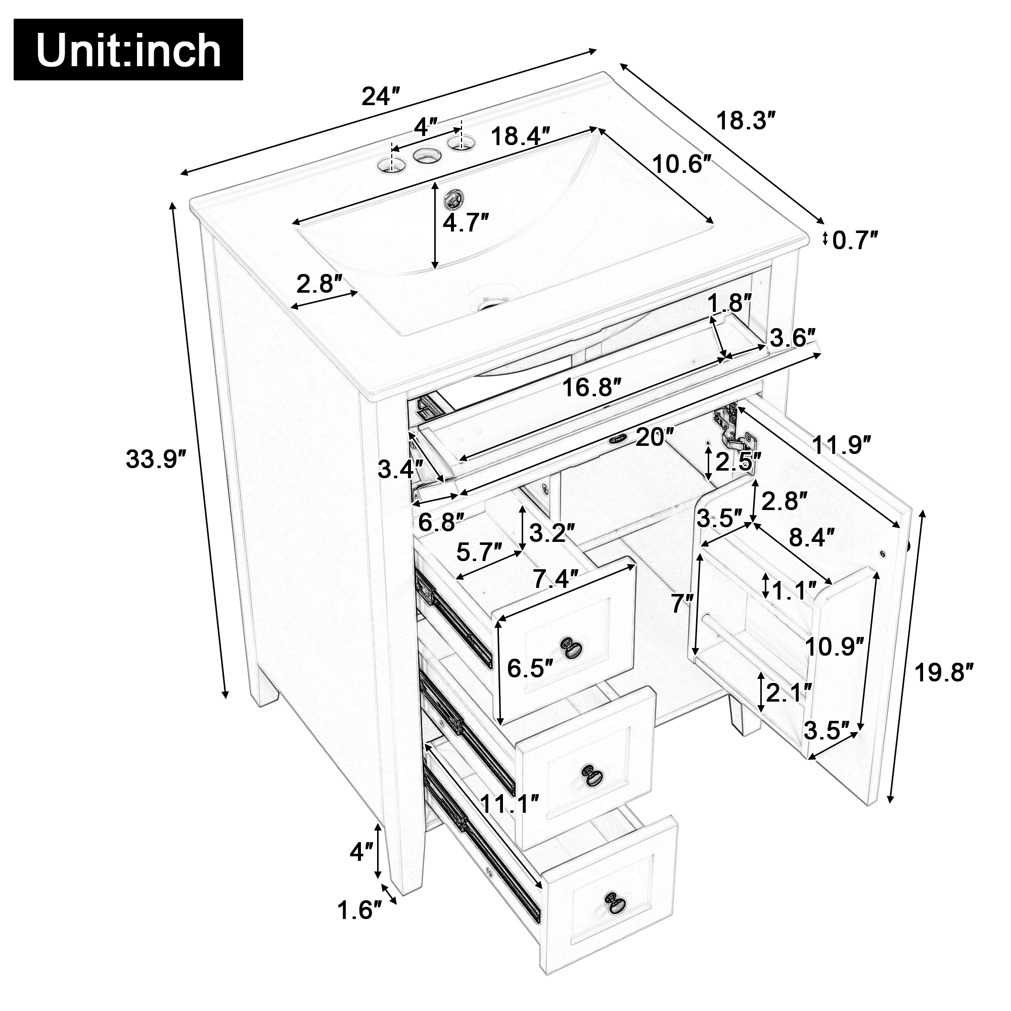GDFStudio 347282 Bath-Vanity-Combo - View #4