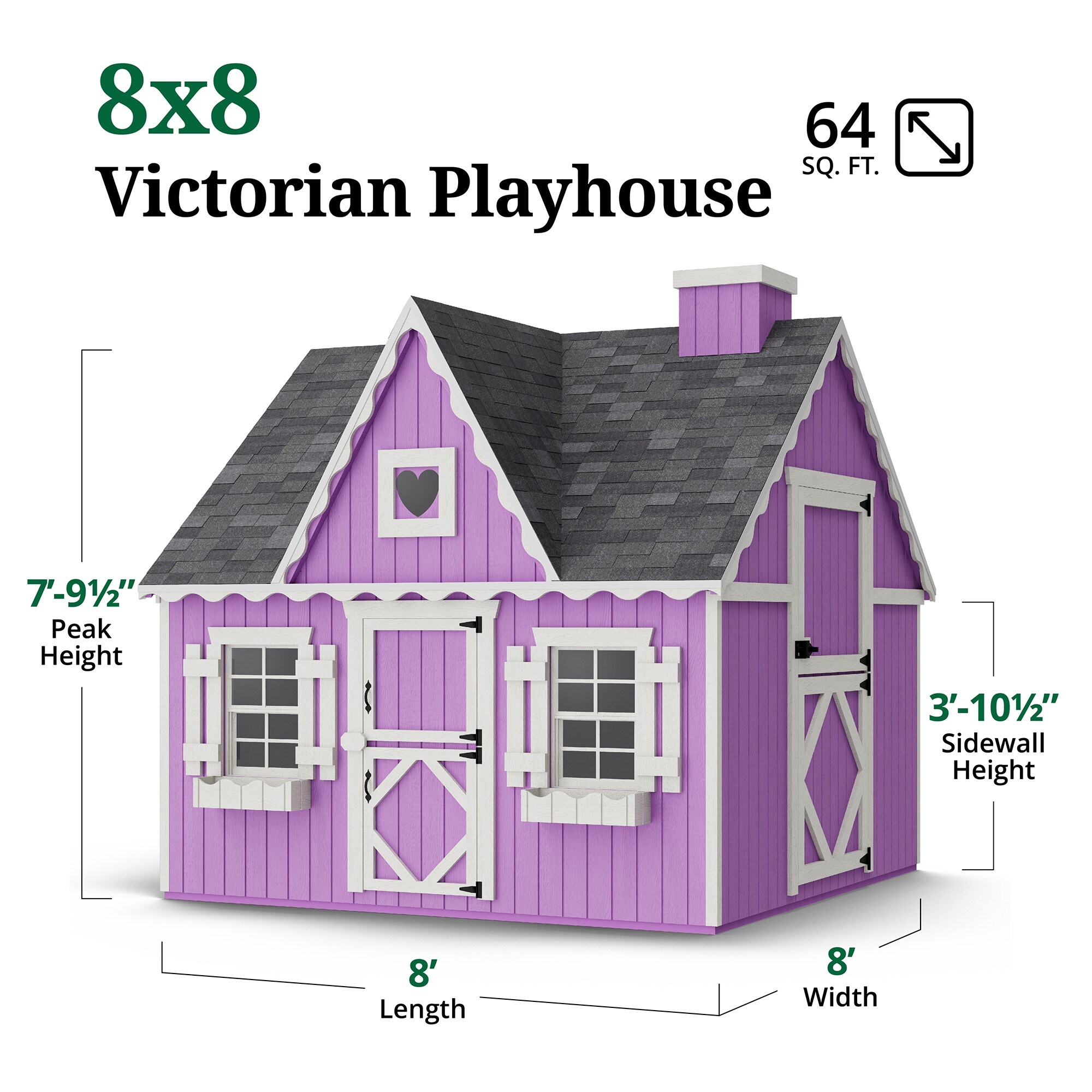 Little Cottage Co 8X8 VP-PNK-FK playhouses - View #3