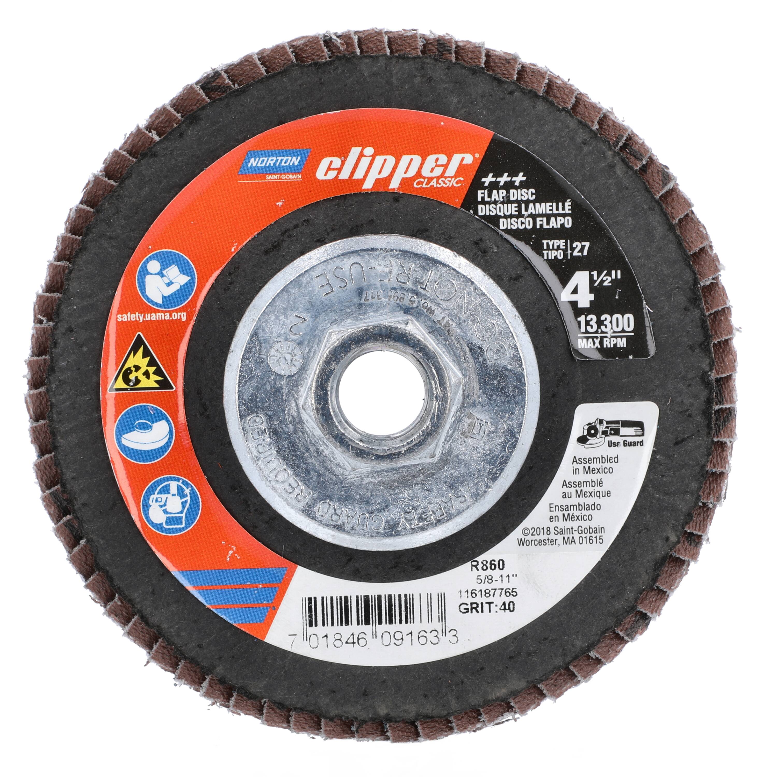 Norton Abrasives 70184609163 Norton Clipper 4.5-in Aluminum oxide 40 -Grit Flap disc