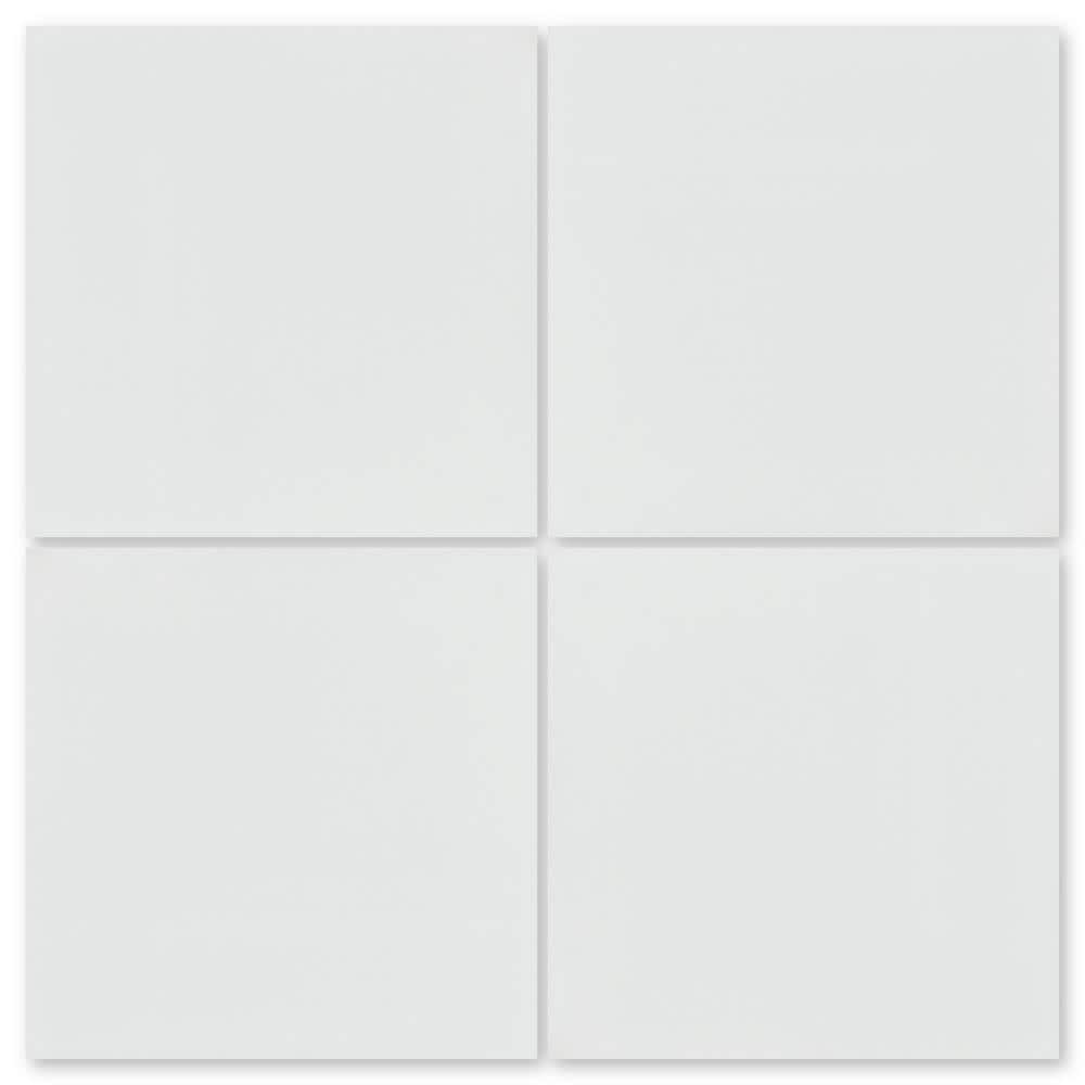 Villa Lagoon Tile LS-SB1000-P16 Solid White (SB-1000) White (sb-1000) 8-in x 8-in Unglazed Cement Encaustic Floor and Wall Tile (6.8889-sq. ft/ Carton)