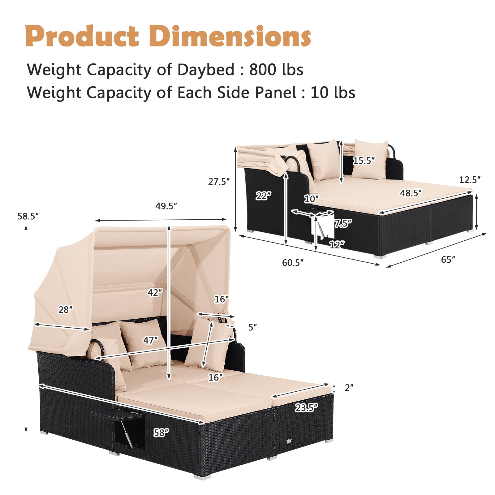 Slickblue D-CO-NB60427WH Patio-Sofas-Daybeds - View #3