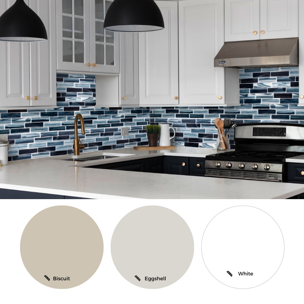 Island Antigua Blue Glass Brick Mosaic Wall Tile, 12x12 Inch