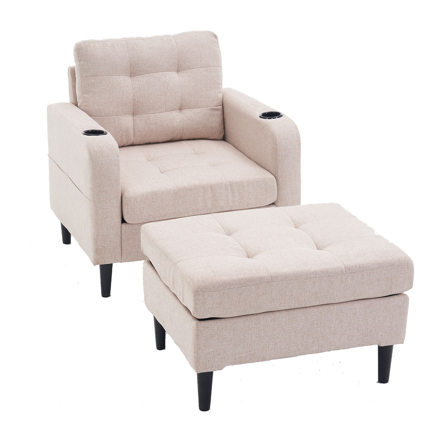 Bybafun YA6100051 Casual Beige Accent Chair