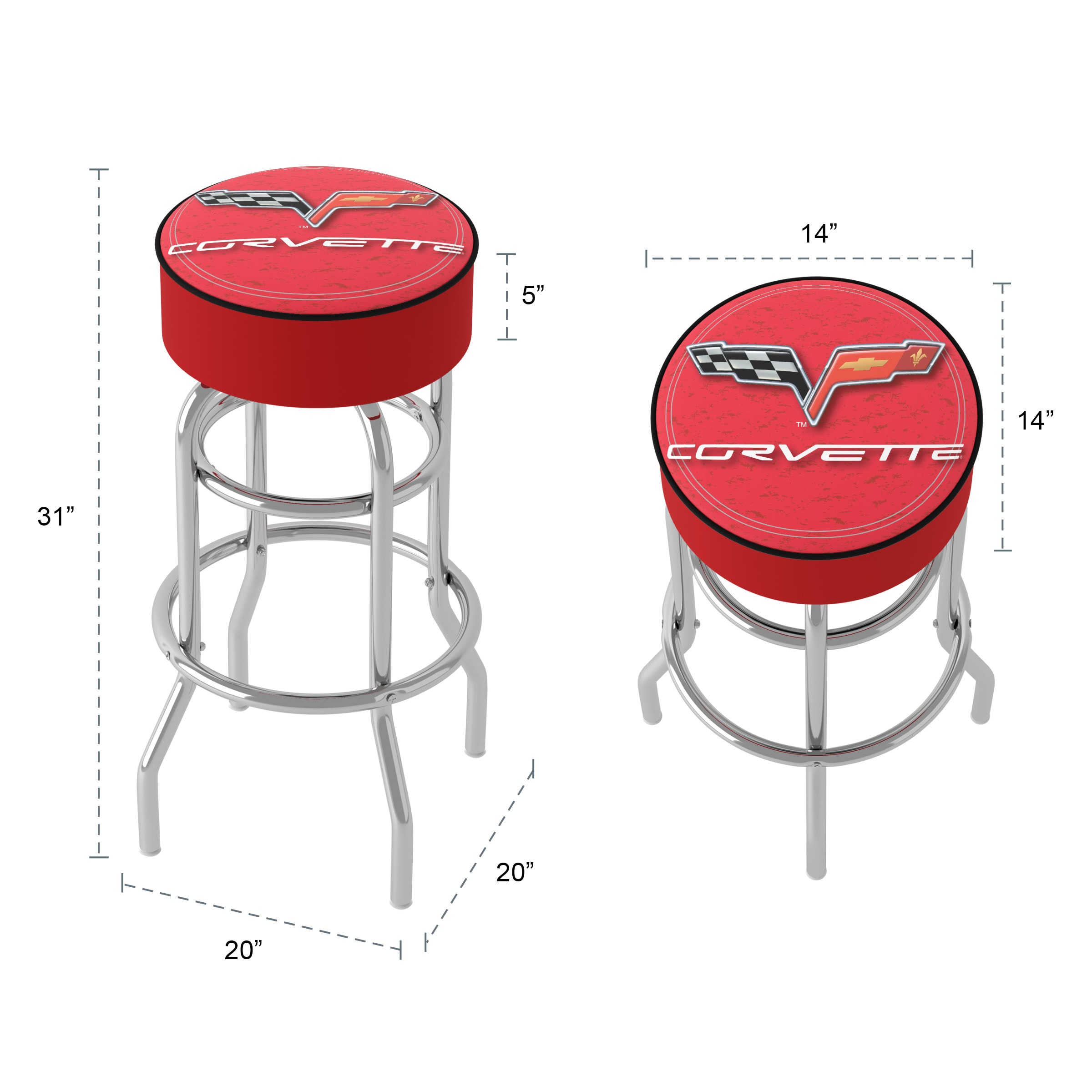 Trademark Gameroom GM1000R-C6-COR stools - View #5