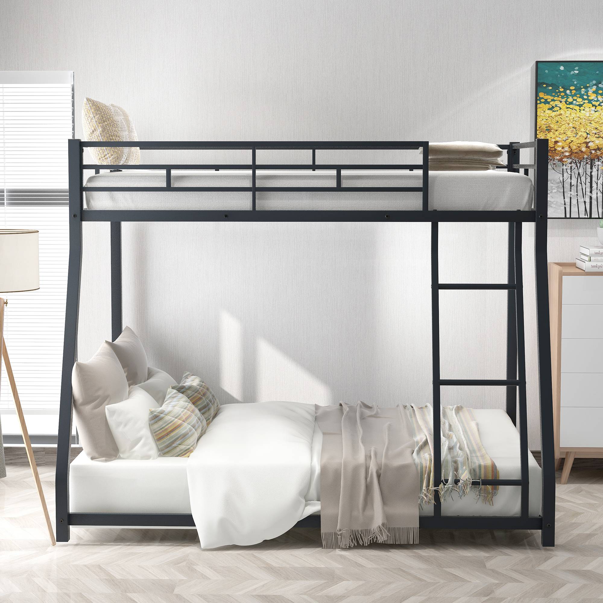 Low profile bunk beds online twin over full