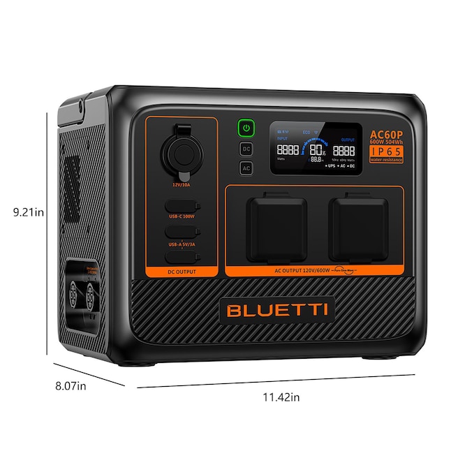 BLUETTI IP65 600-Watt Portable Power Station in the Portable Power Stations  department at
