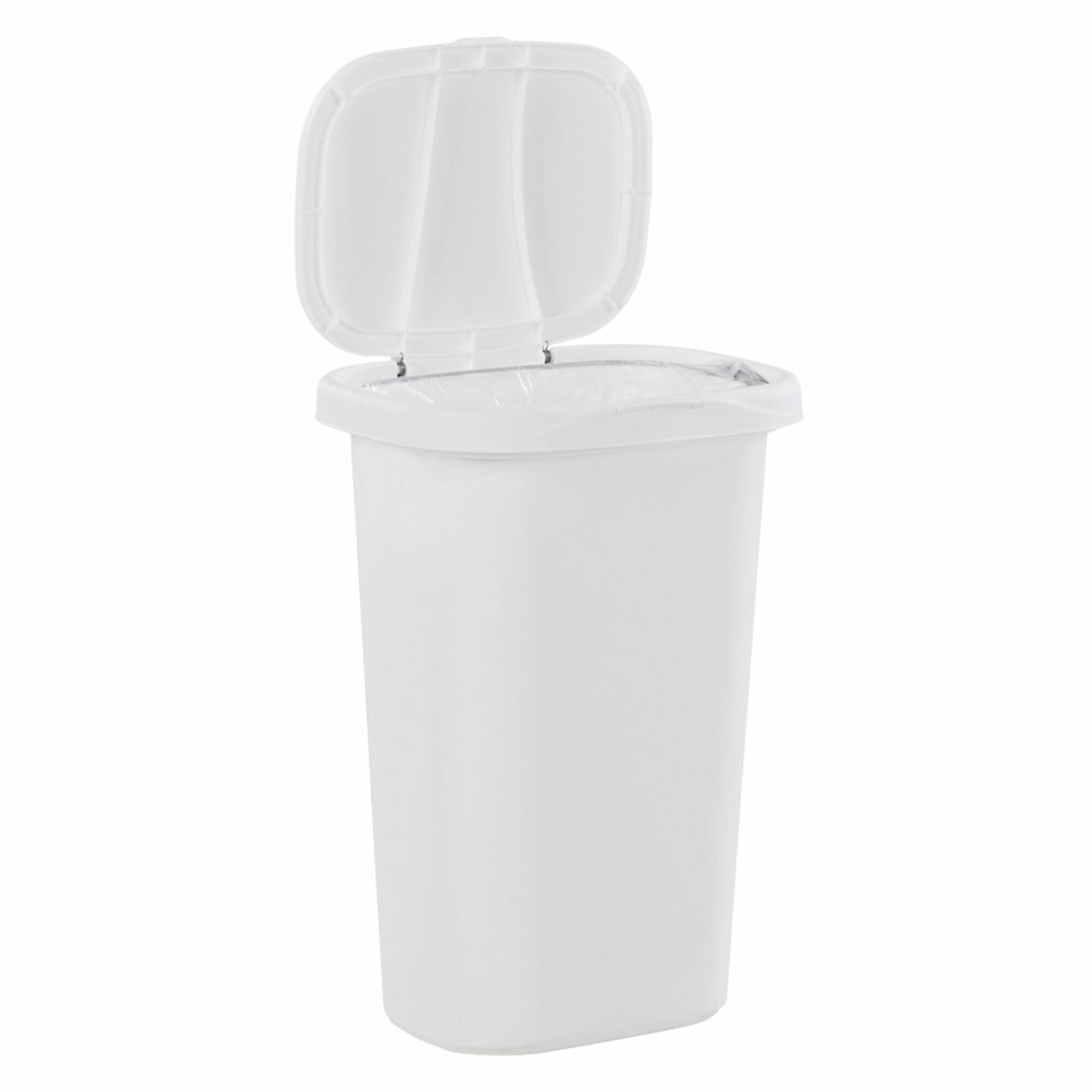 Rubbermaid 13.25 Gallon Rectangular Spring-Top Lid Wastebasket Trash Can,  White, 1 Piece - Pay Less Super Markets