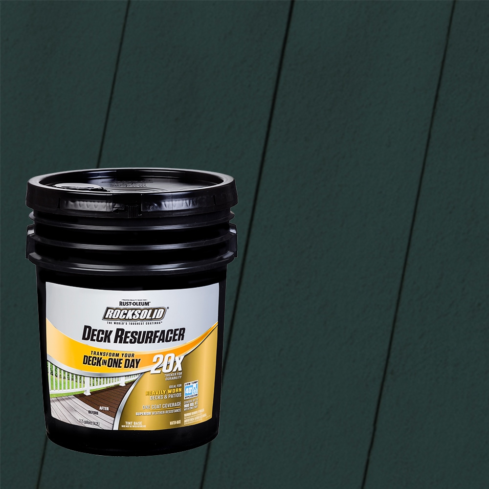 Rust-Oleum 319567T RockSolid 20X Deck Resurfacer Pre-Tinted Charleston Green Solid Exterior Wood Stain and Sealer in One ( 4-gallon )